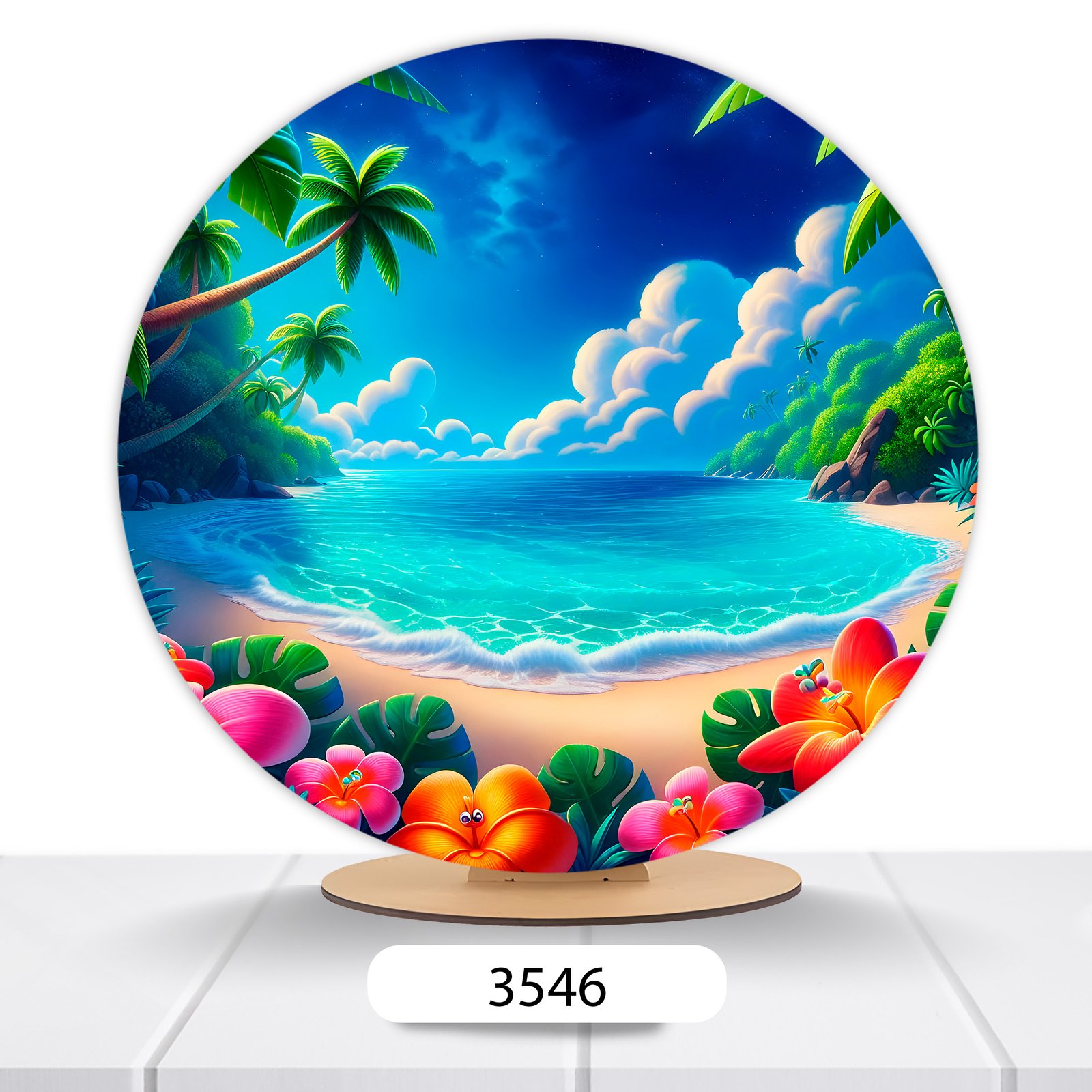 Painel Redondo Praia 50x50cm - Imagem 5