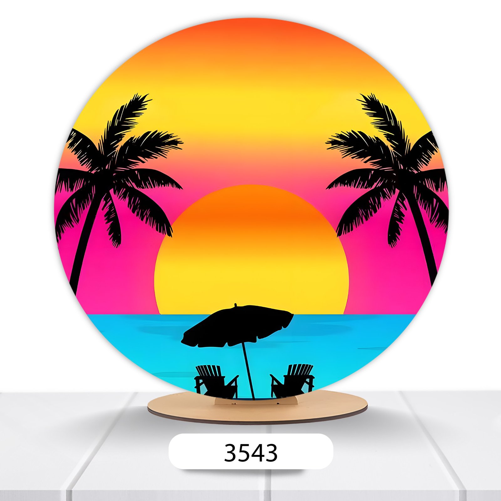 Painel Redondo Praia 50x50cm - Imagem 2