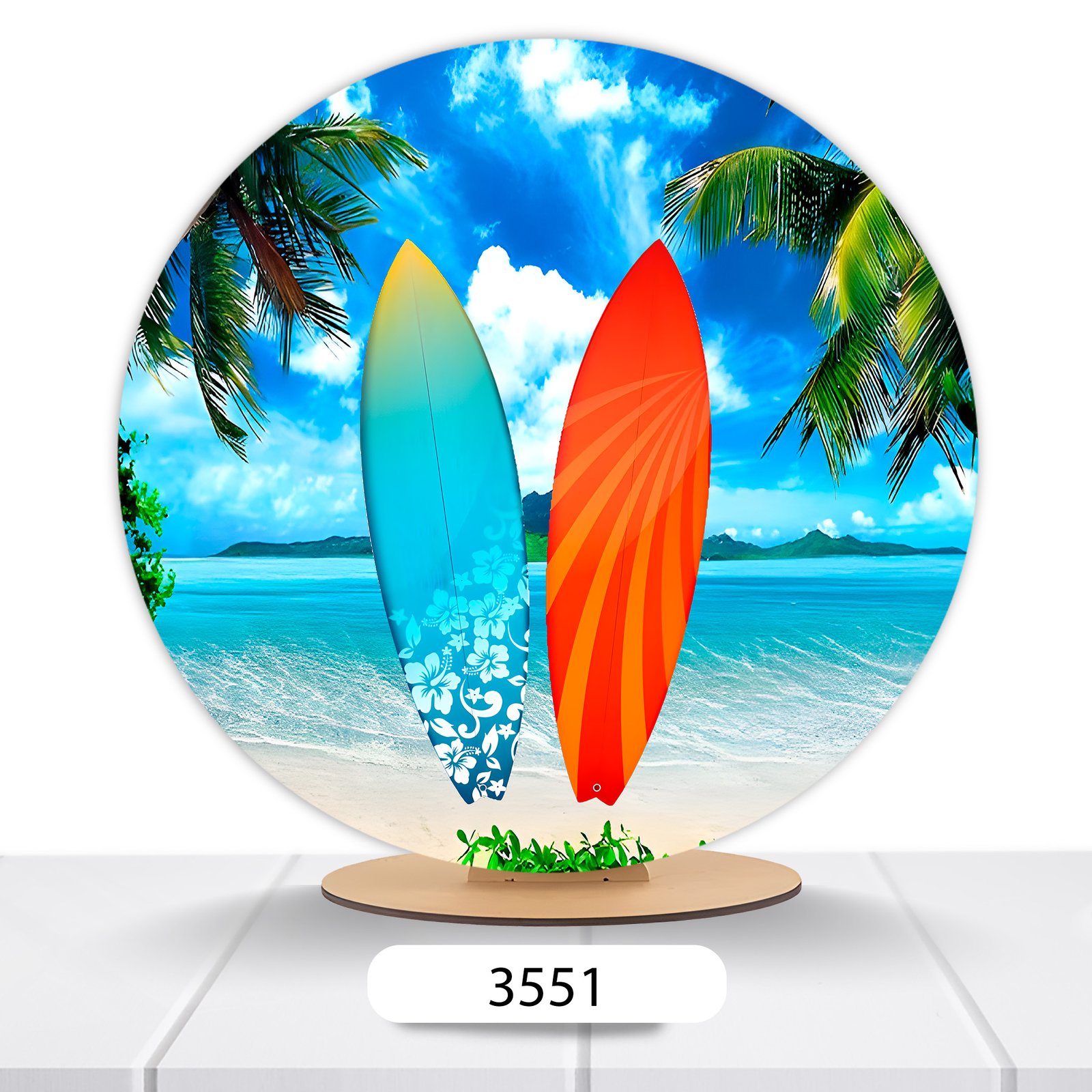 Painel Redondo Praia 50x50cm - Imagem 10
