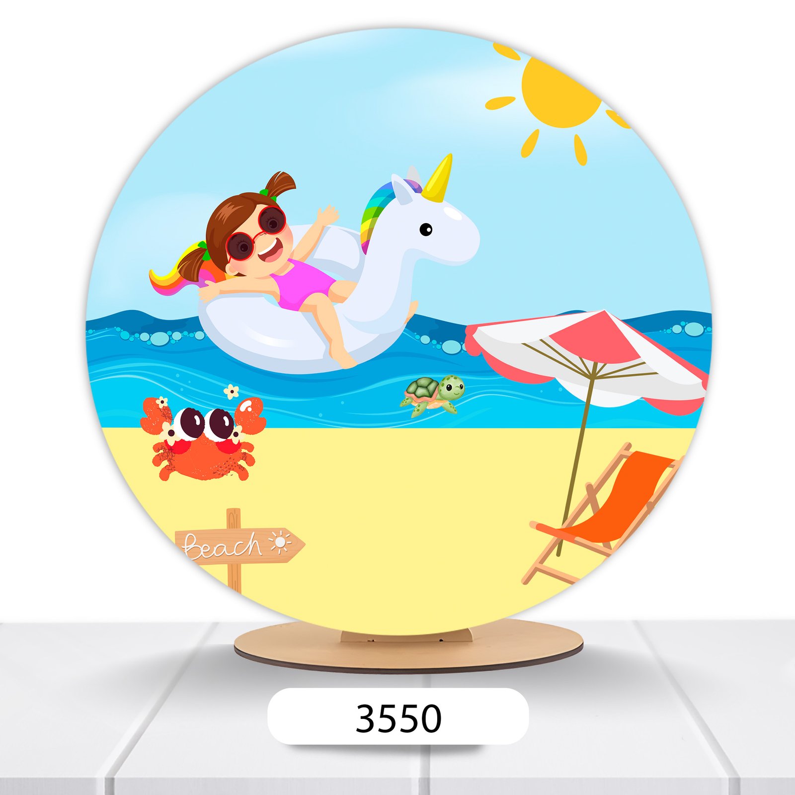 Painel Redondo Praia 50x50cm - Imagem 9