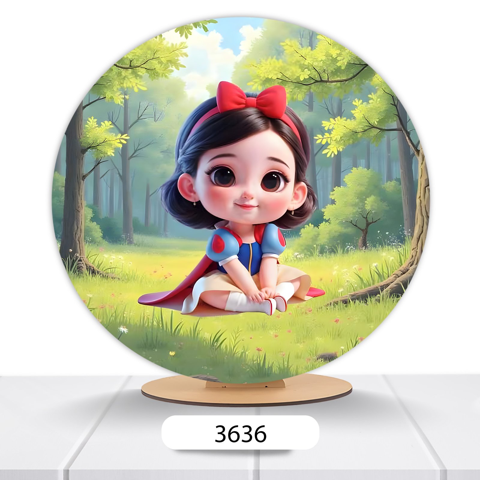 Painel Redondo Branca De Neve 50x50cm - Imagem 11