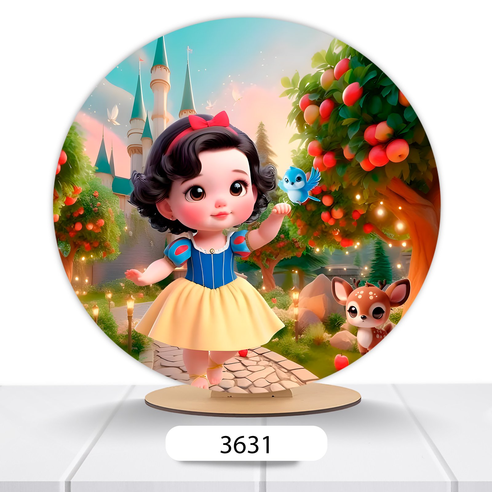 Painel Redondo Branca De Neve 50x50cm - Imagem 6