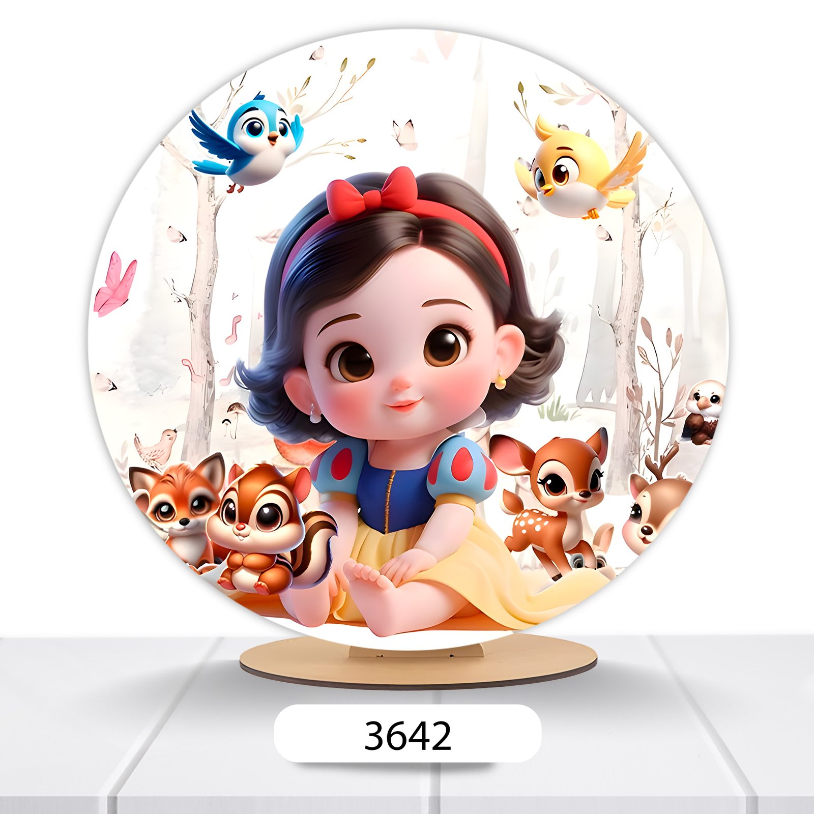 Painel Redondo Branca De Neve 50x50cm - Imagem 17