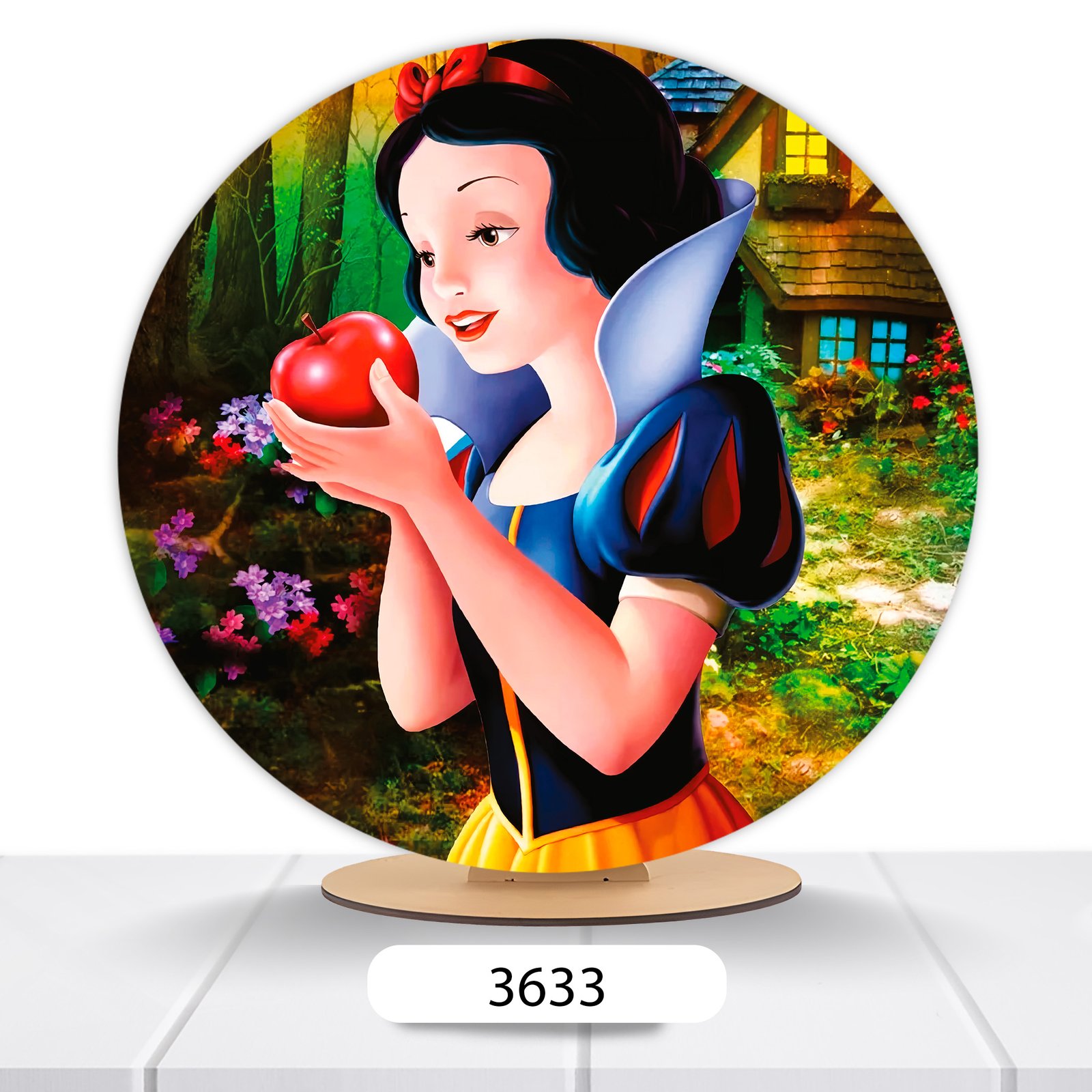 Painel Redondo Branca De Neve 50x50cm - Imagem 8