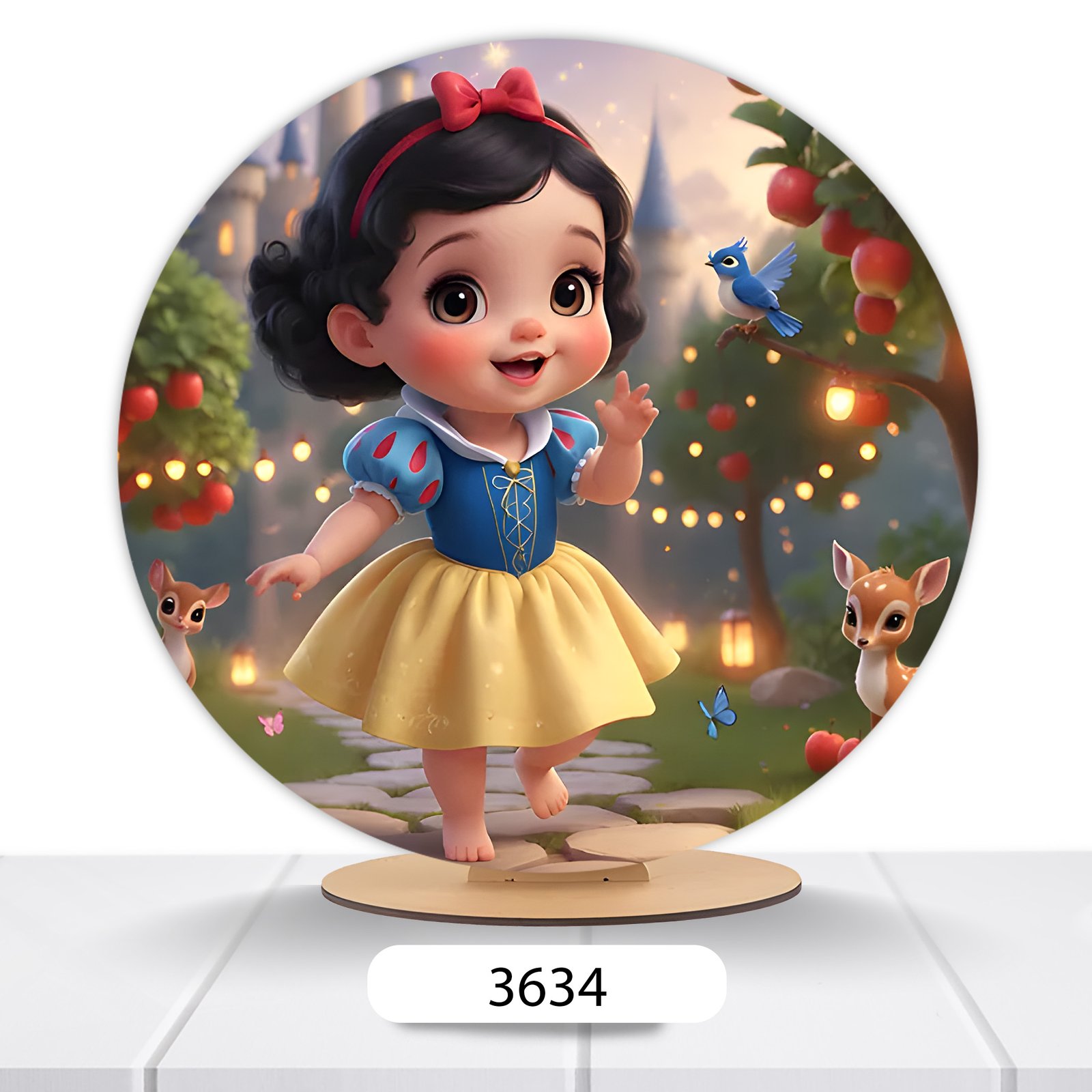 Painel Redondo Branca De Neve 50x50cm - Imagem 9