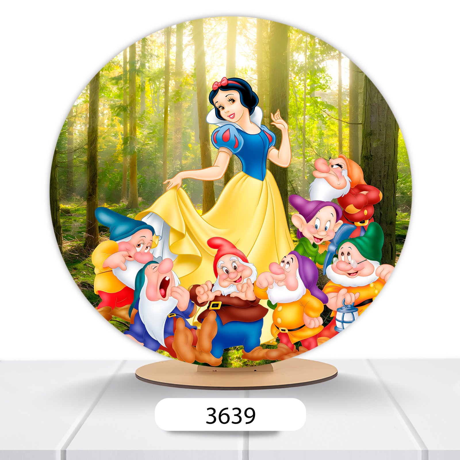 Painel Redondo Branca De Neve 50x50cm - Imagem 14