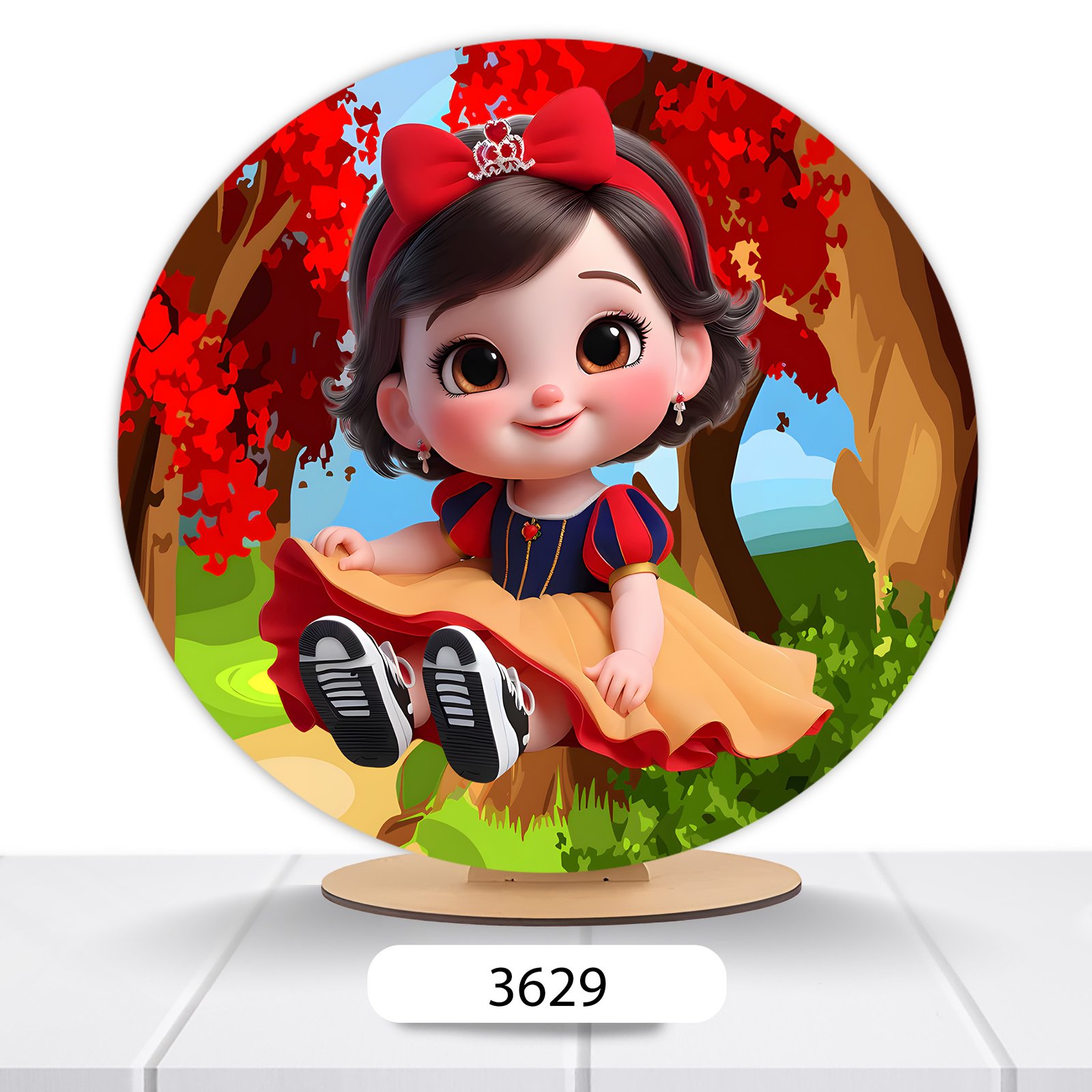 Painel Redondo Branca De Neve 50x50cm - Imagem 4