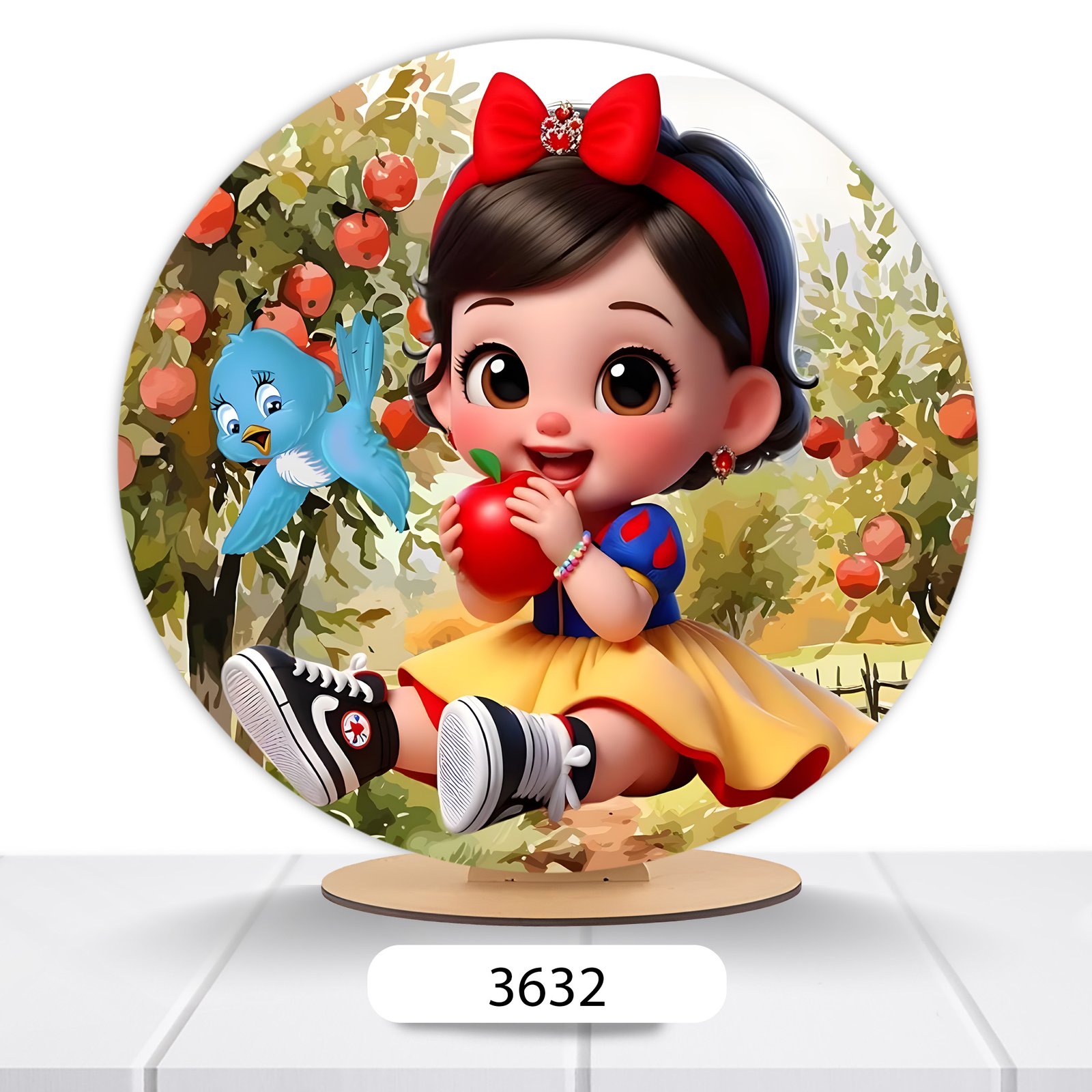 Painel Redondo Branca De Neve 50x50cm - Imagem 7