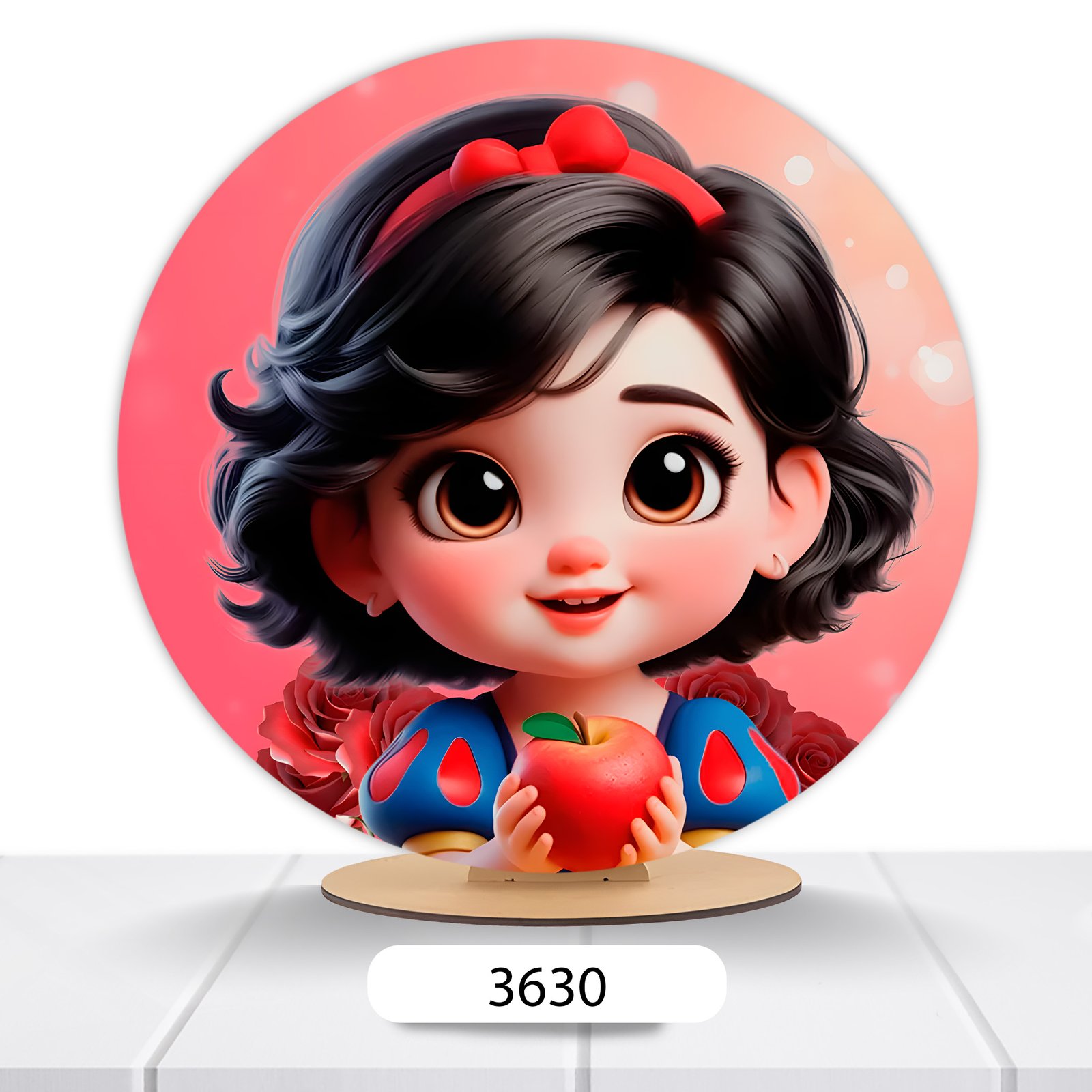 Painel Redondo Branca De Neve 50x50cm - Imagem 5