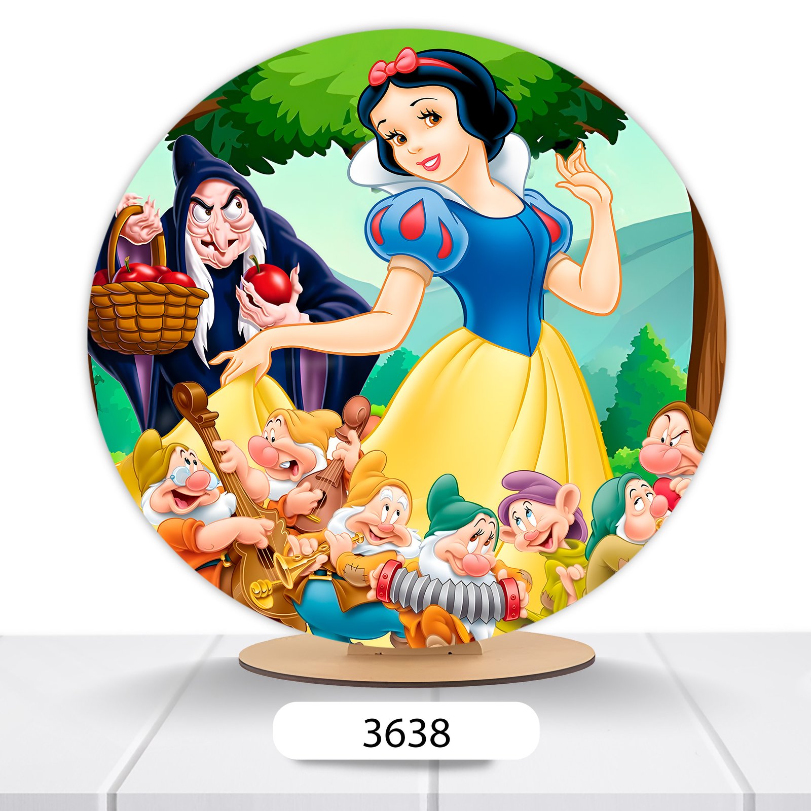 Painel Redondo Branca De Neve 50x50cm - Imagem 13