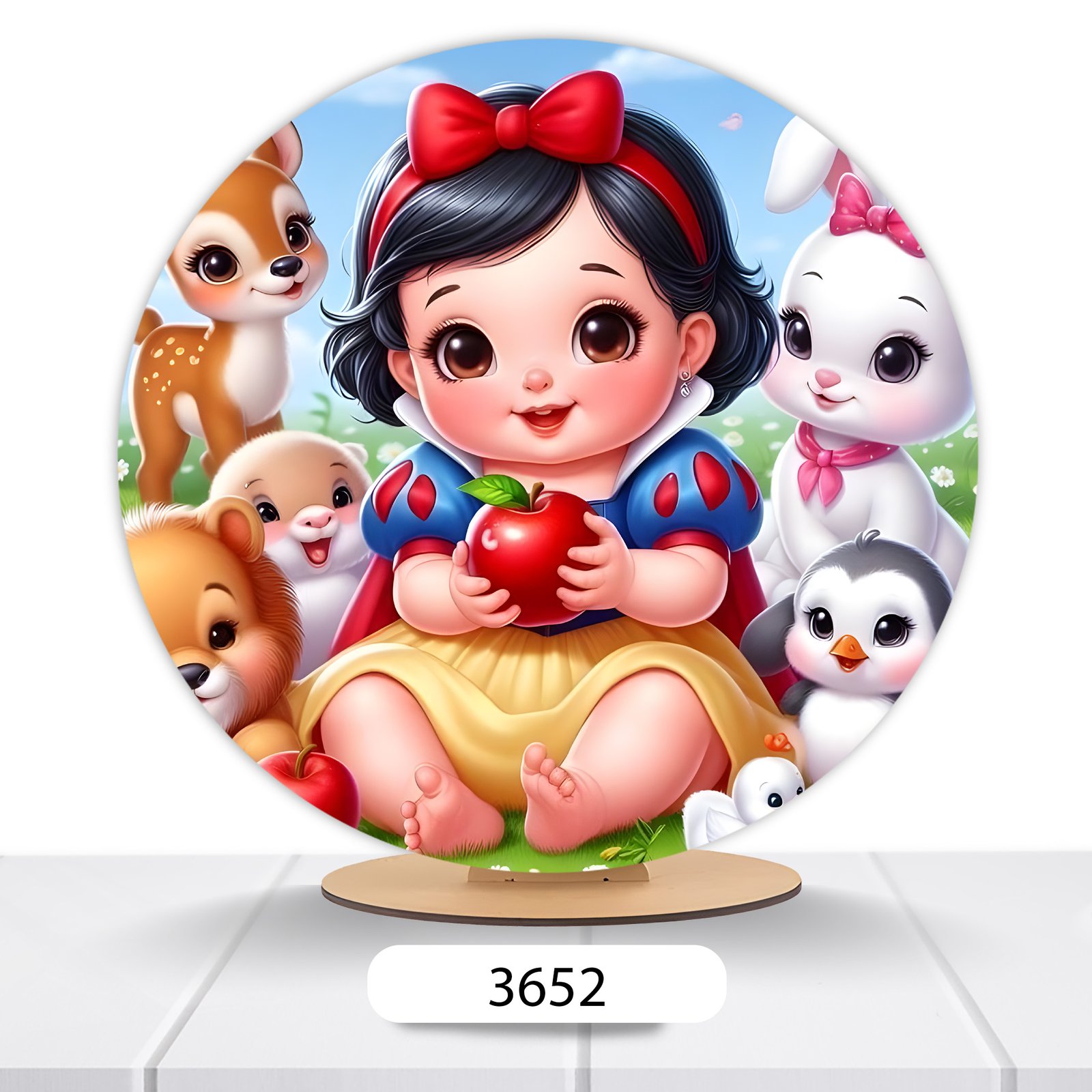 Painel Redondo Branca De Neve 50x50cm - Imagem 8