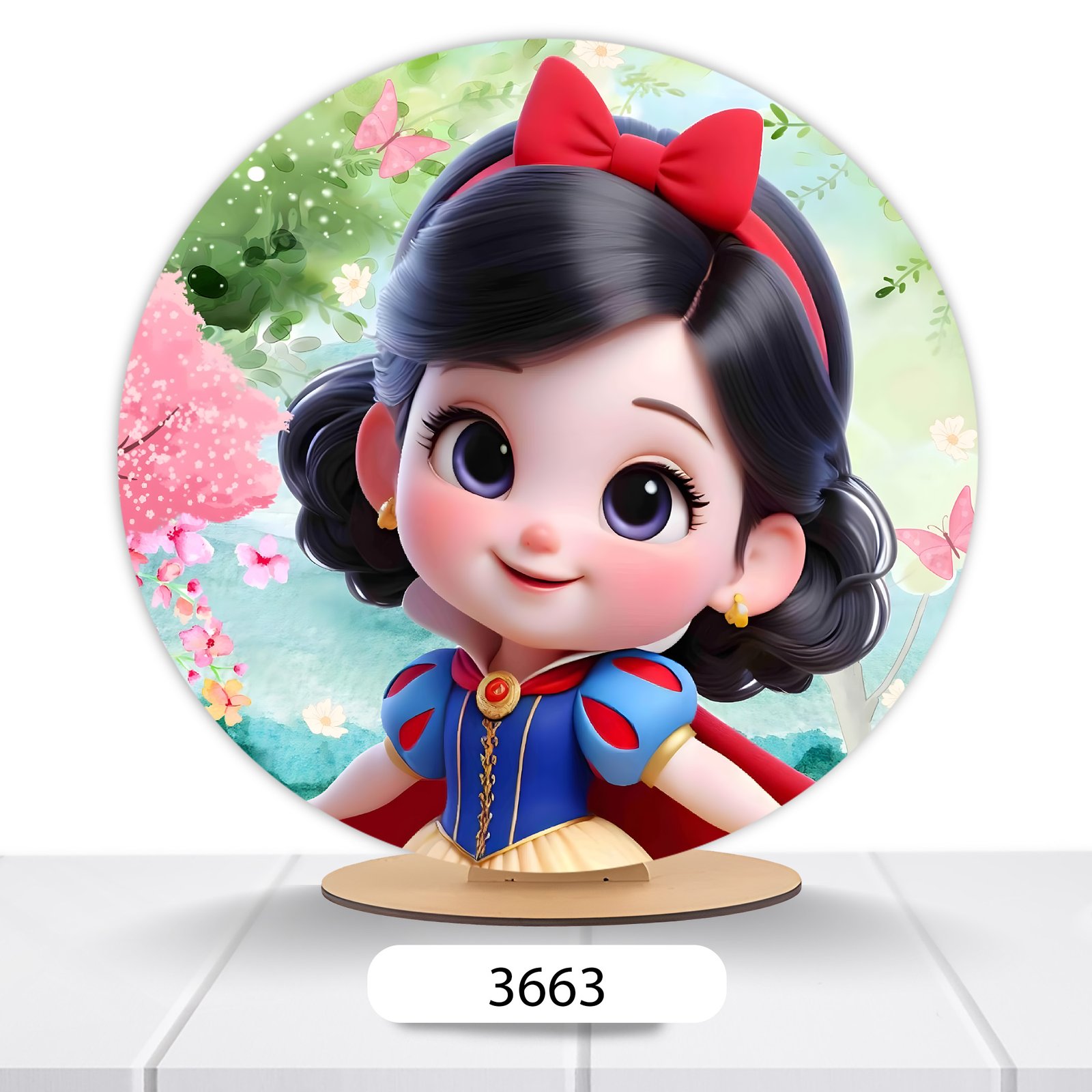 Painel Redondo Branca De Neve 50x50cm - Imagem 19