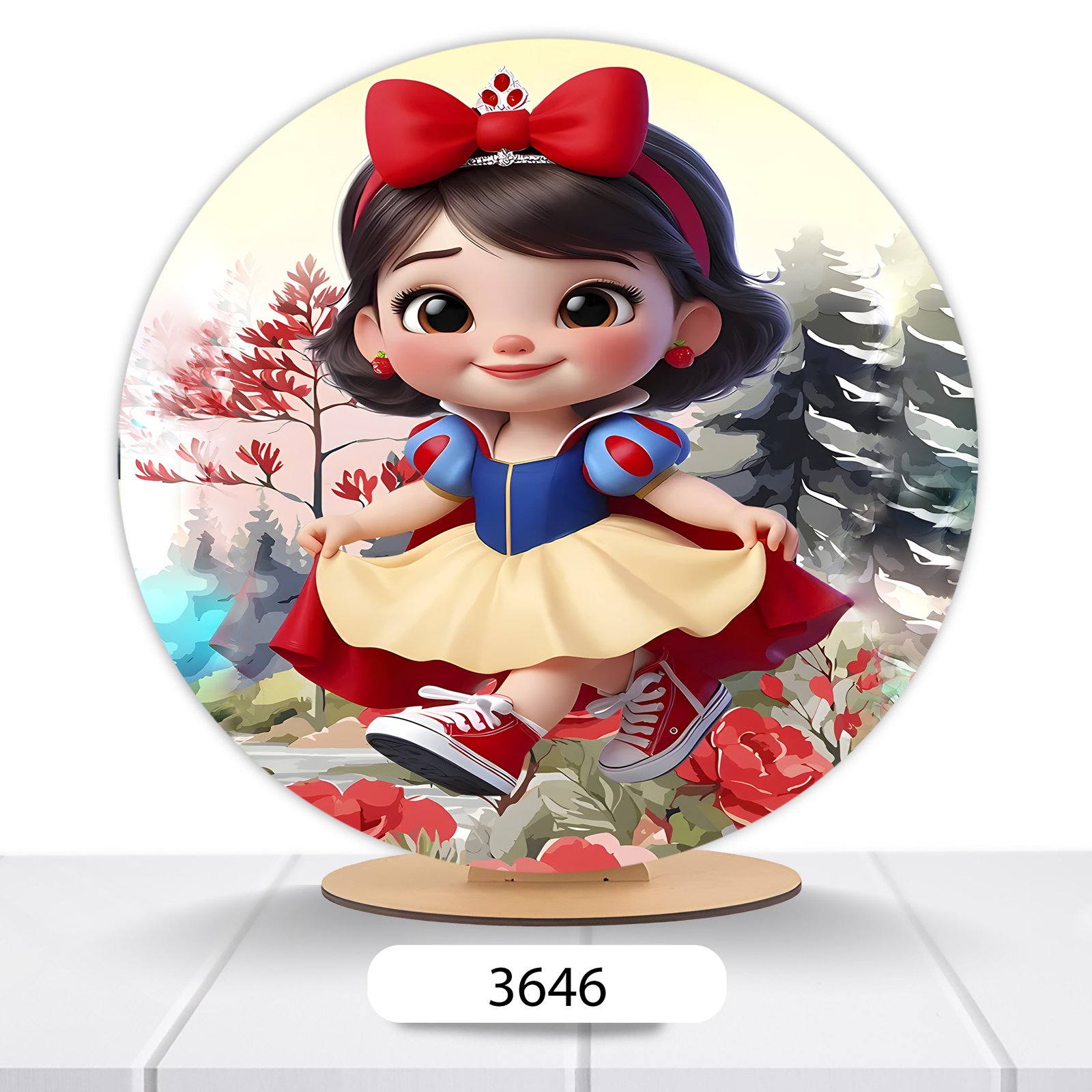 Painel Redondo Branca De Neve 50x50cm - Imagem 2