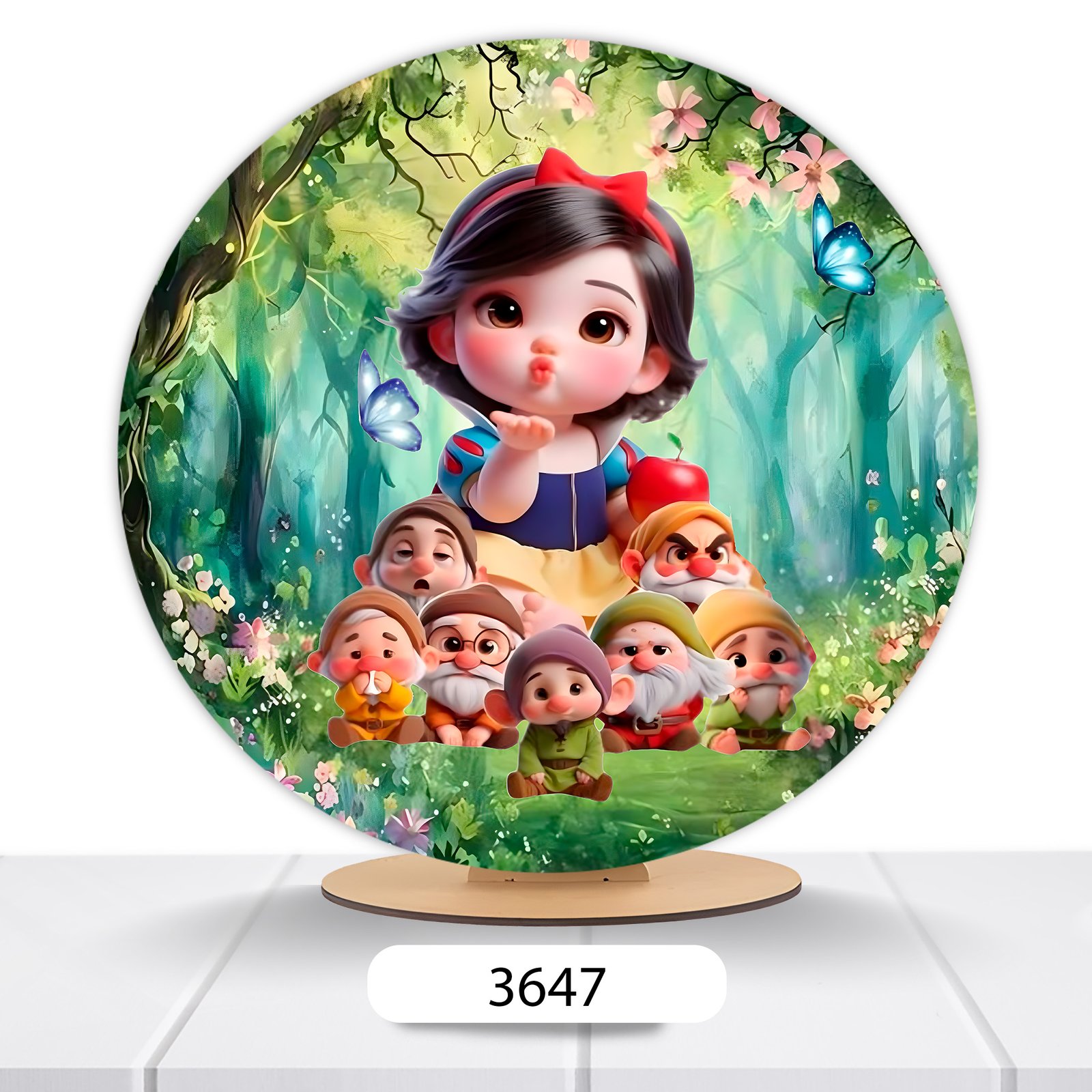 Painel Redondo Branca De Neve 50x50cm - Imagem 3