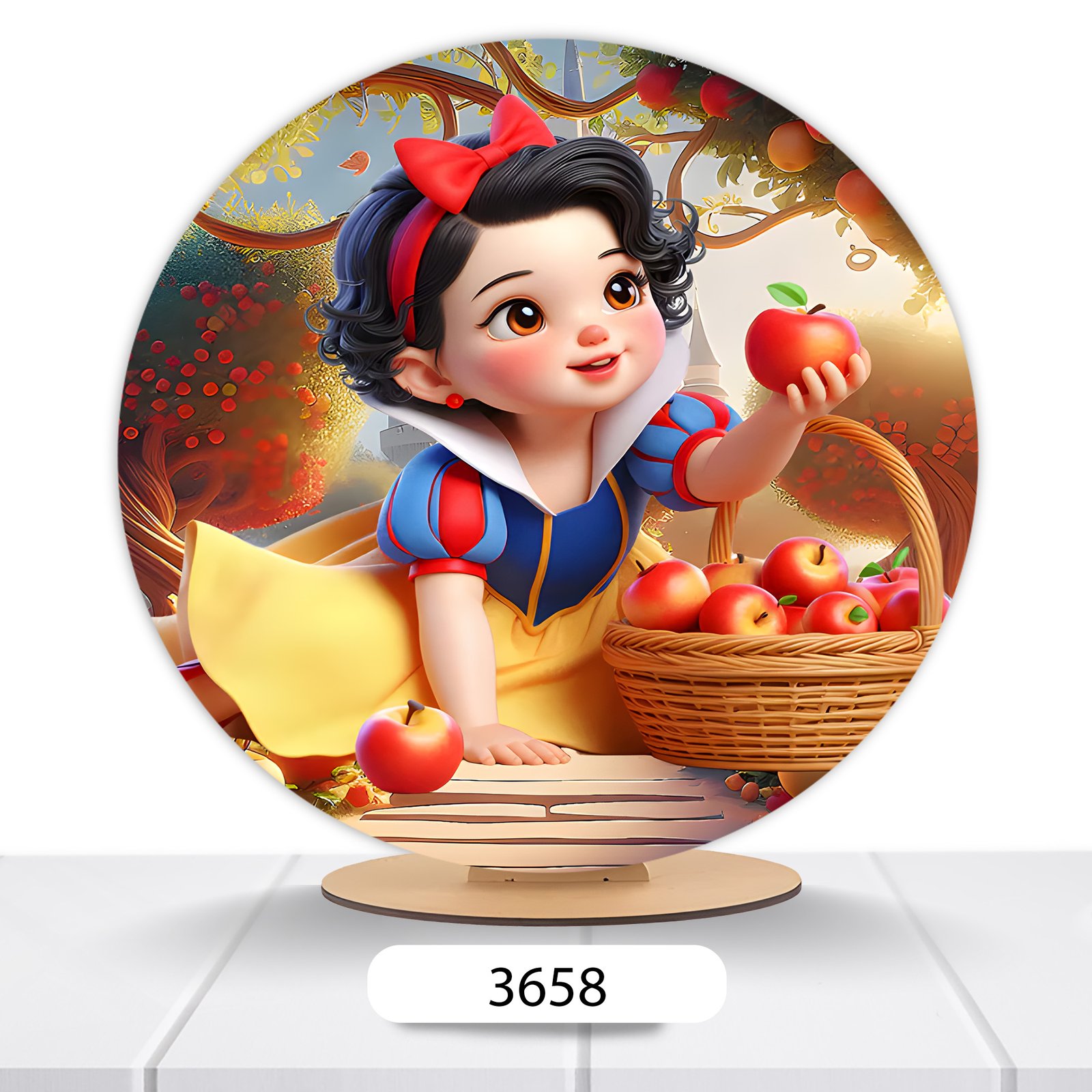 Painel Redondo Branca De Neve 50x50cm - Imagem 14