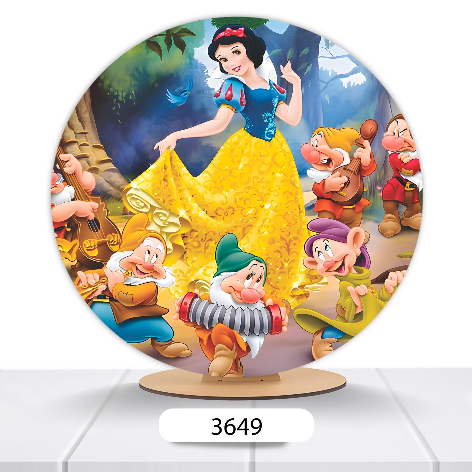 Painel Redondo Branca De Neve 50x50cm - Imagem 5