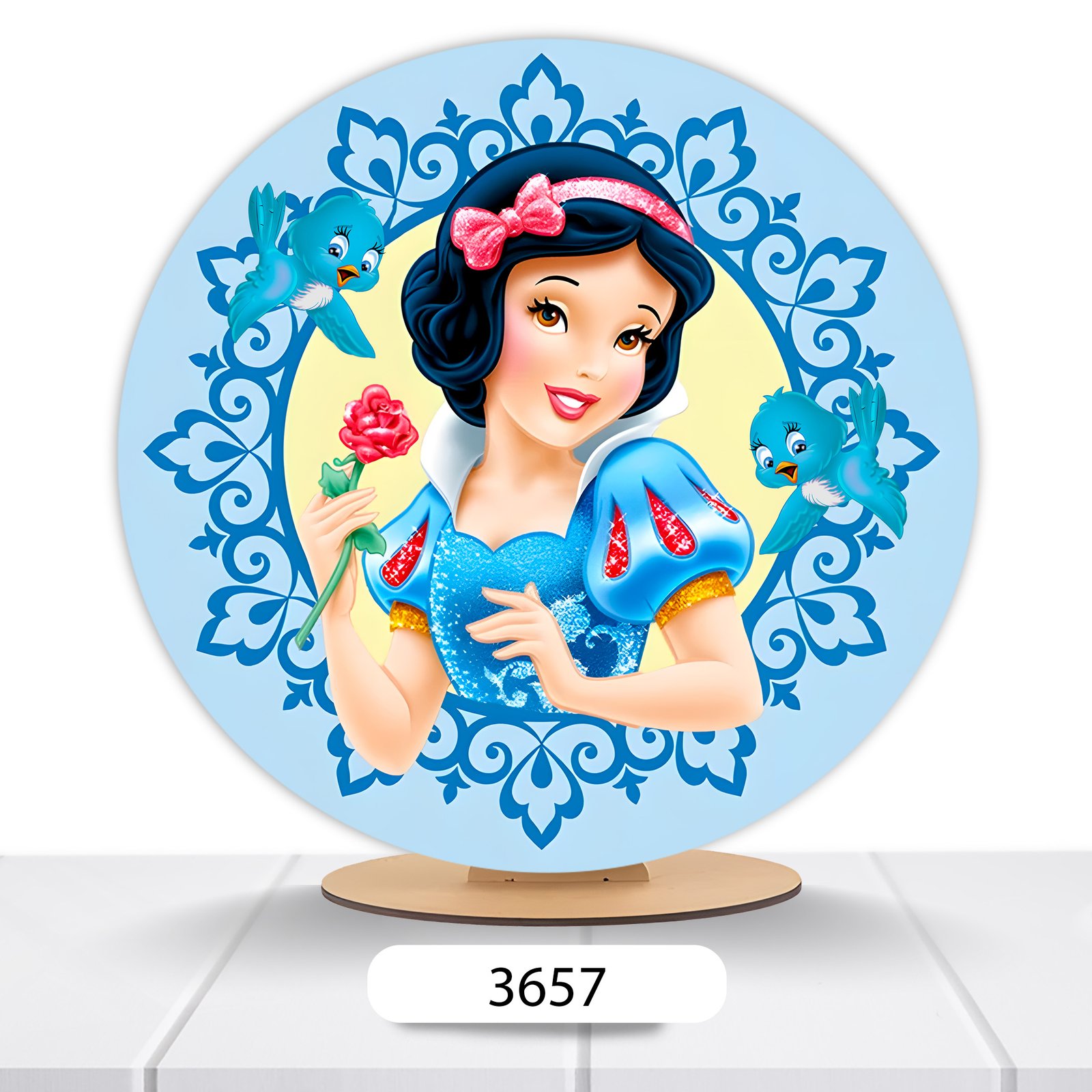Painel Redondo Branca De Neve 50x50cm - Imagem 13