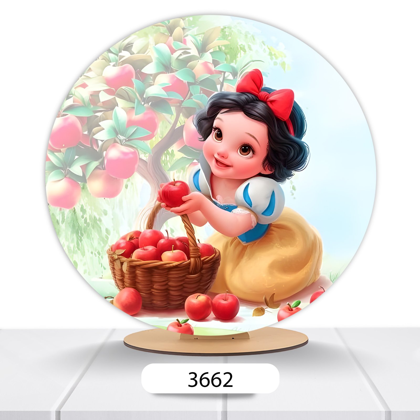 Painel Redondo Branca De Neve 50x50cm - Imagem 18