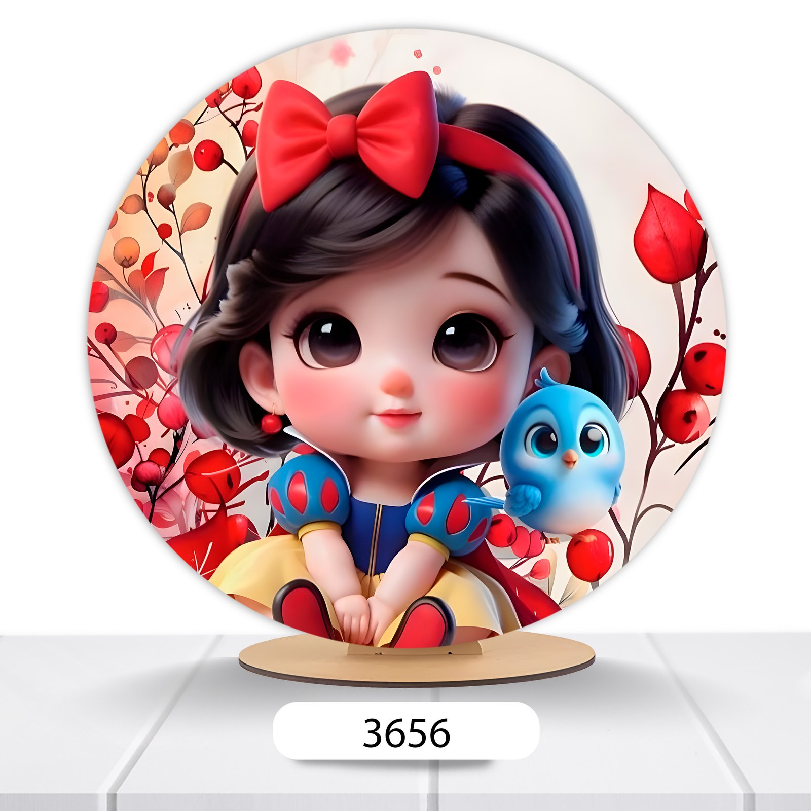 Painel Redondo Branca De Neve 50x50cm - Imagem 12