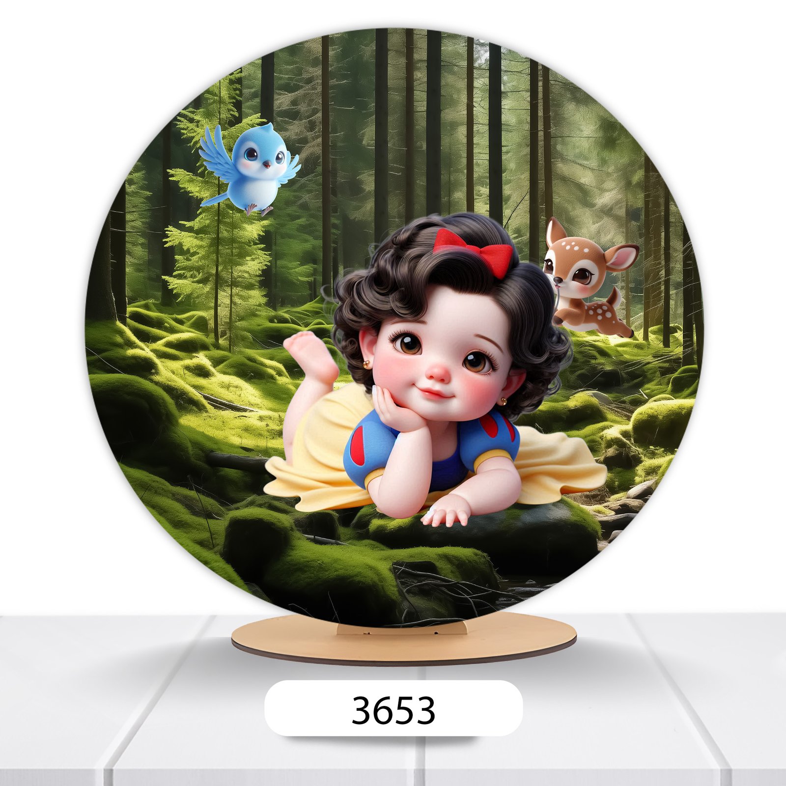 Painel Redondo Branca De Neve 50x50cm - Imagem 9
