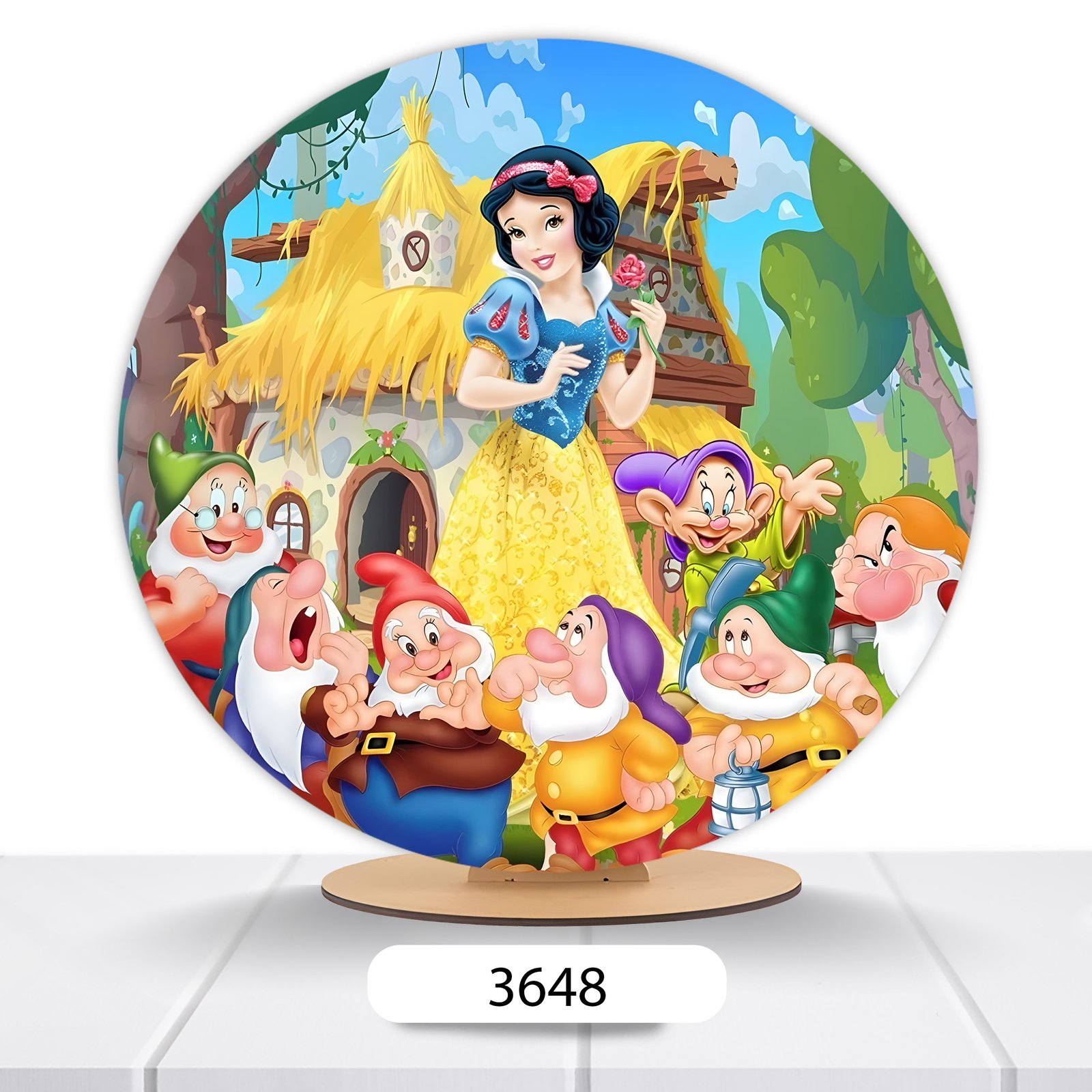 Painel Redondo Branca De Neve 50x50cm - Imagem 4