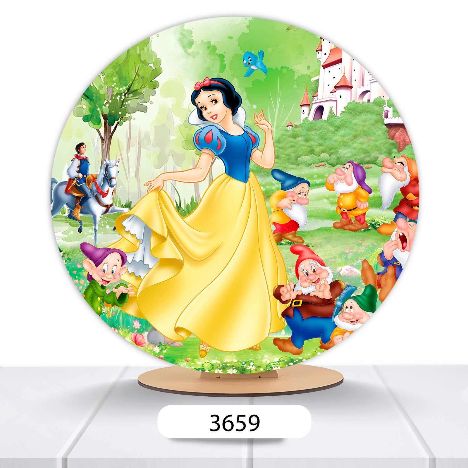 Painel Redondo Branca De Neve 50x50cm - Imagem 15