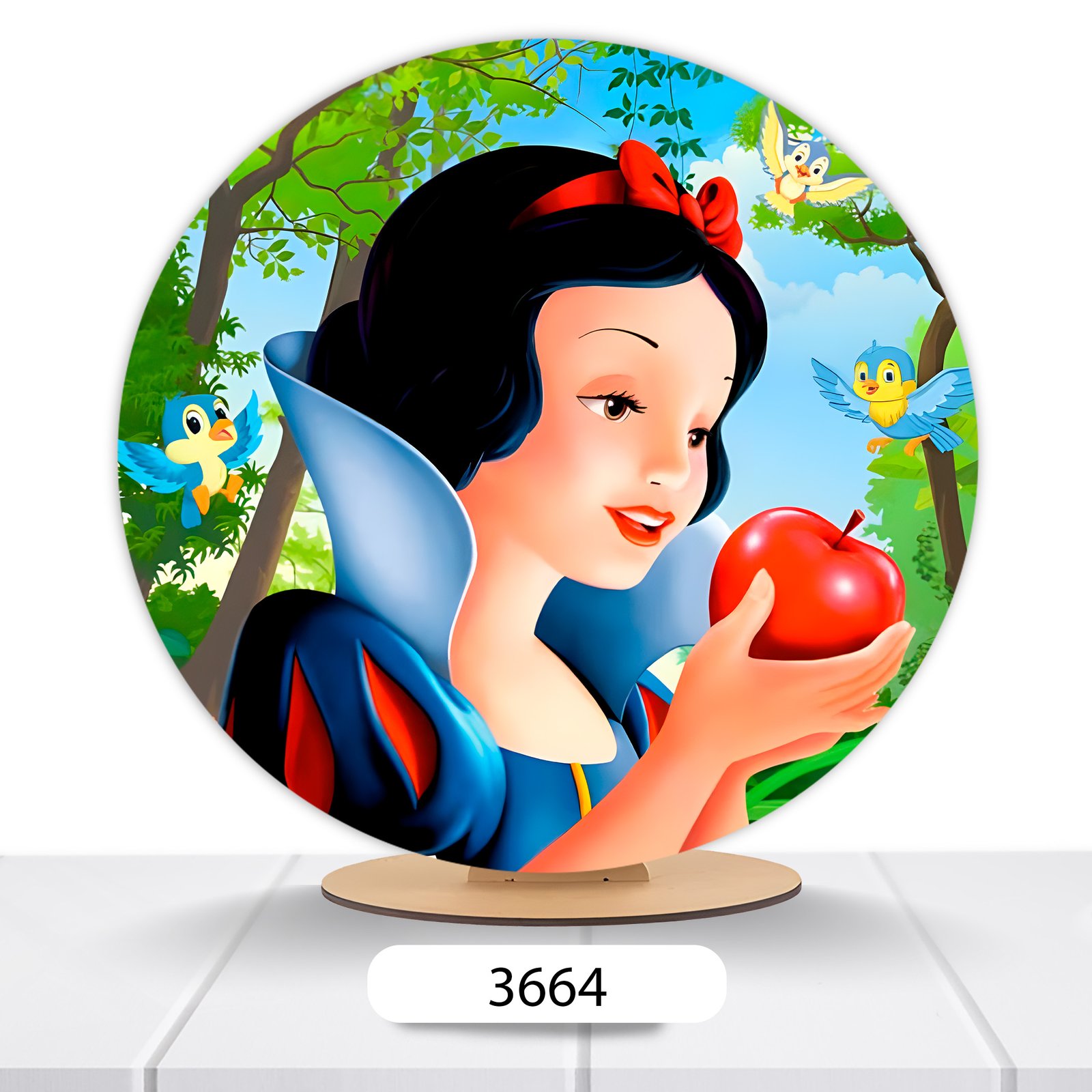Painel Redondo Branca De Neve 50x50cm