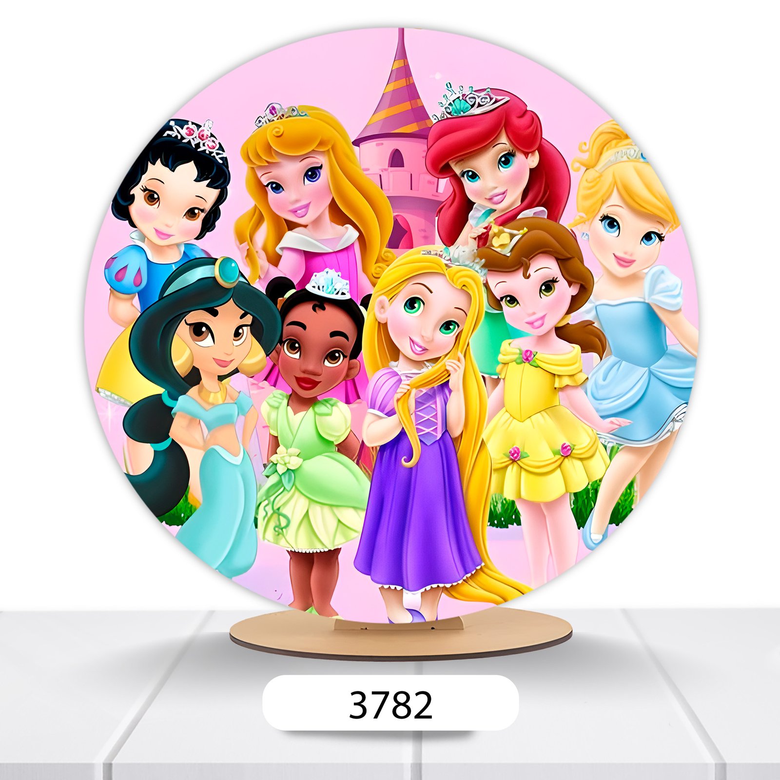 Painel Redondo Princesas Disney 50x50cm - Imagem 11