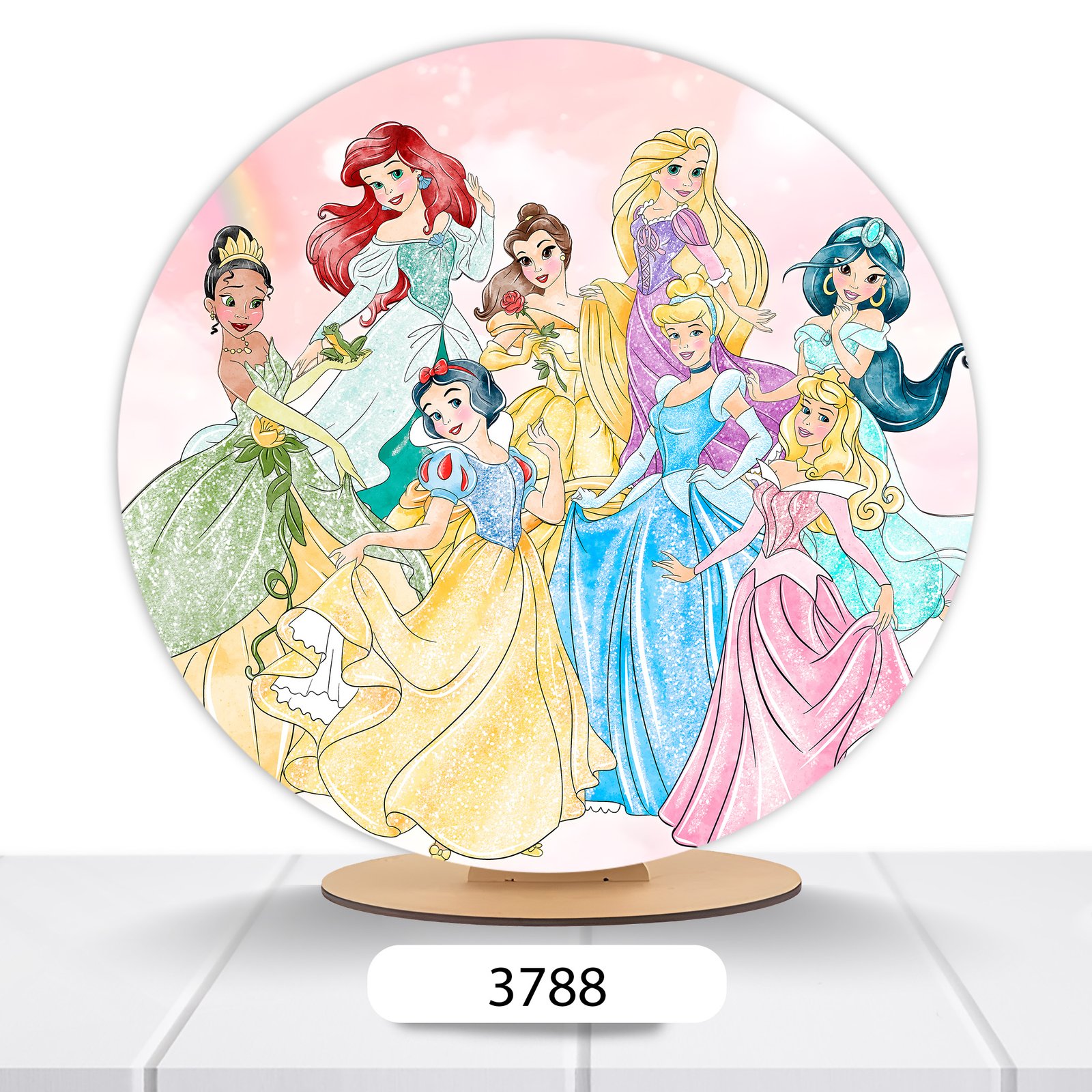 Painel Redondo Princesas Disney 50x50cm - Imagem 17