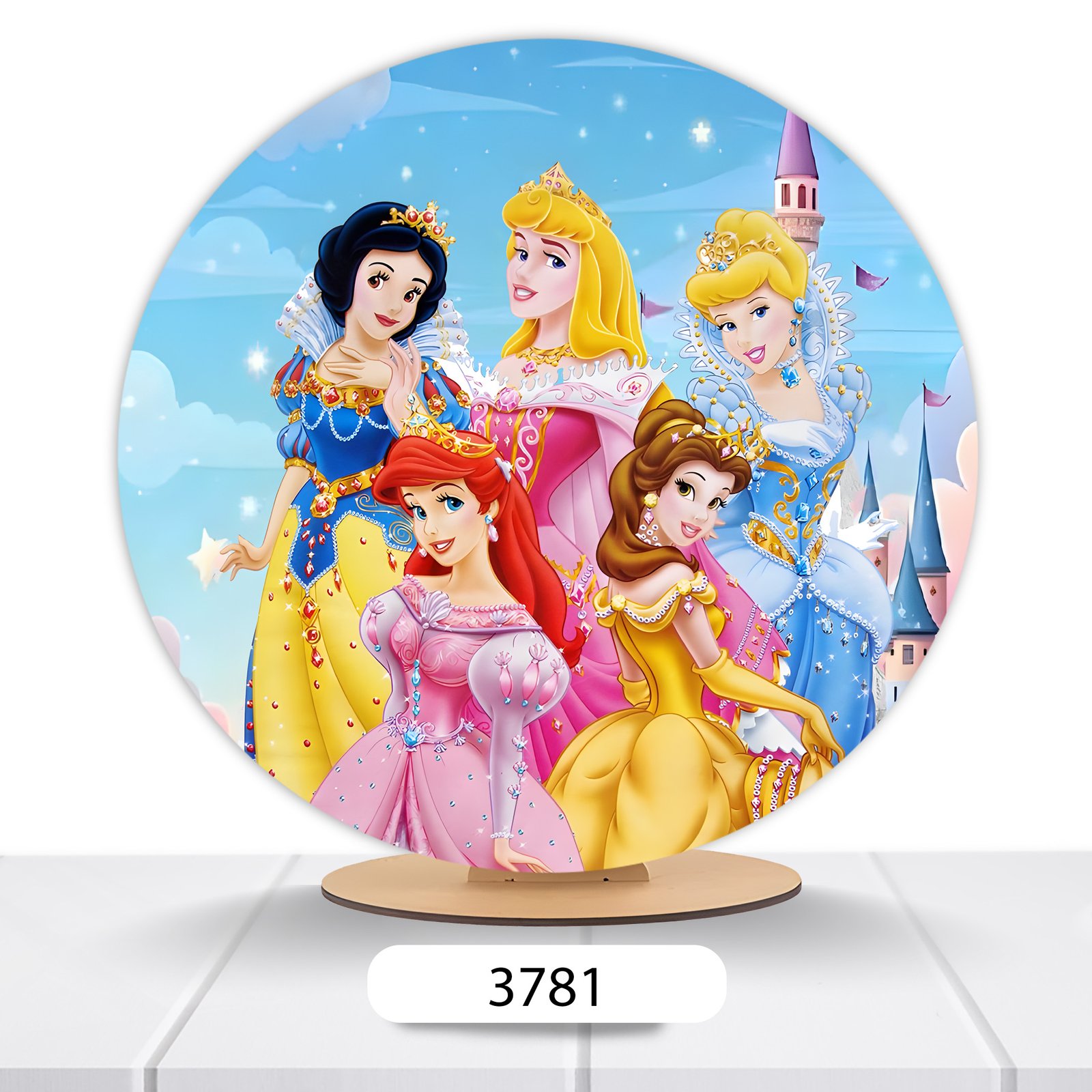 Painel Redondo Princesas Disney 50x50cm - Imagem 10
