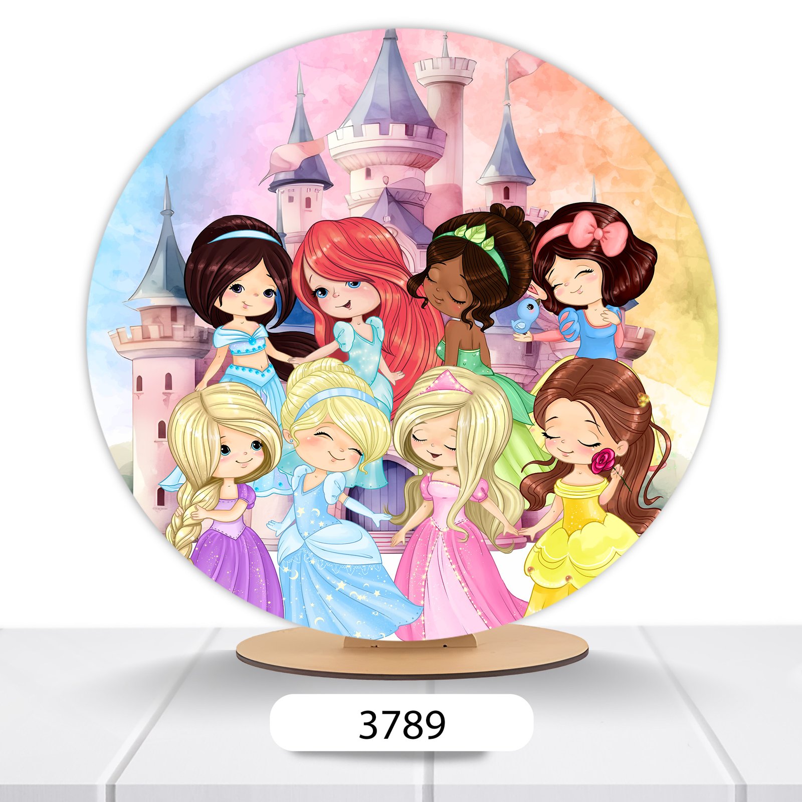 Painel Redondo Princesas Disney 50x50cm - Imagem 18