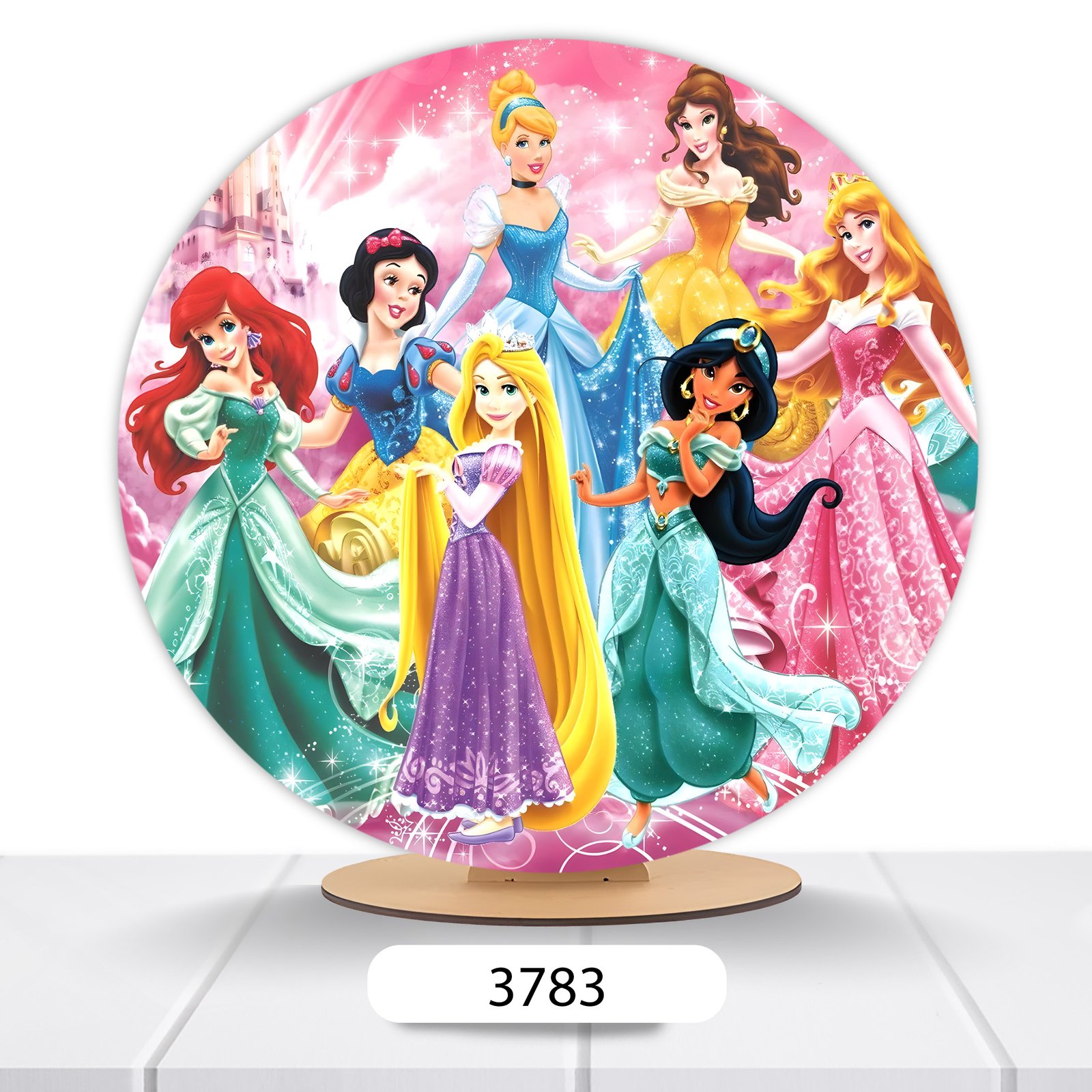 Painel Redondo Princesas Disney 50x50cm - Imagem 12
