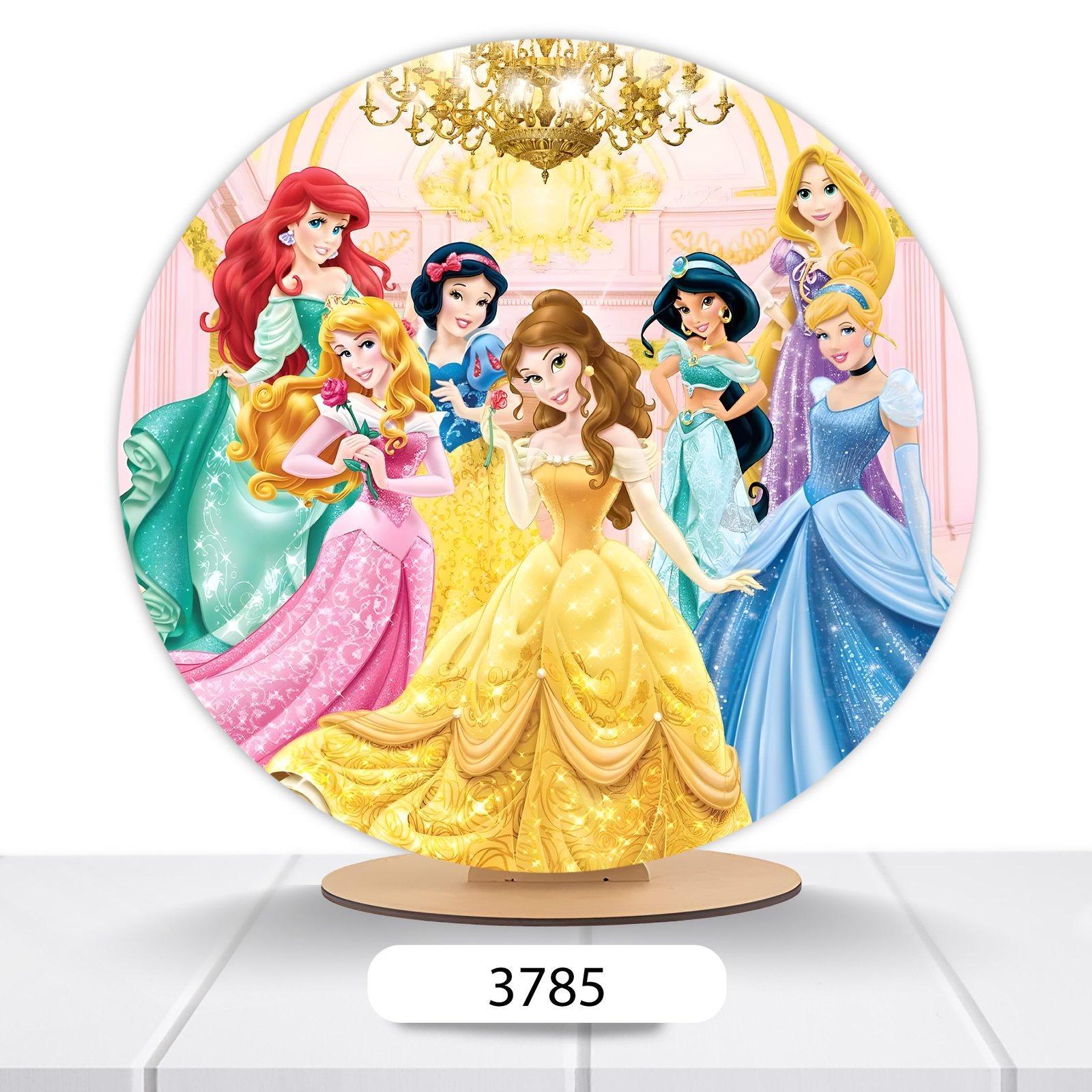 Painel Redondo Princesas Disney 50x50cm - Imagem 14