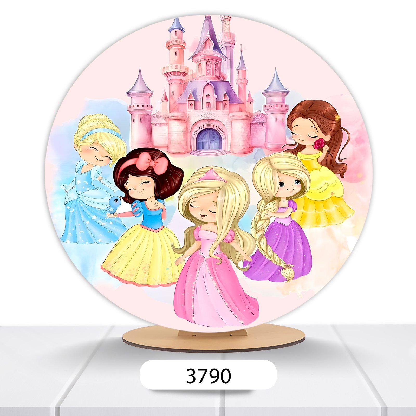 Painel Redondo Princesas Disney 50x50cm - Imagem 19