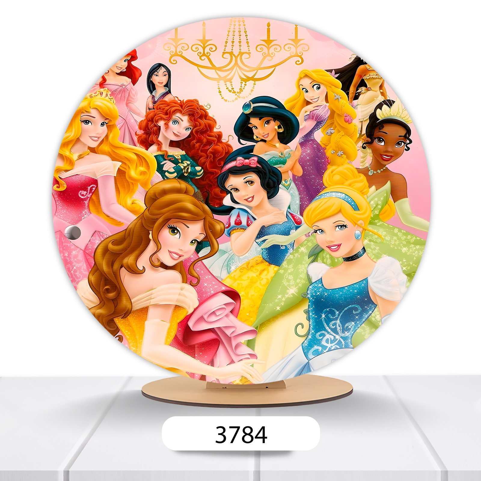 Painel Redondo Princesas Disney 50x50cm - Imagem 13