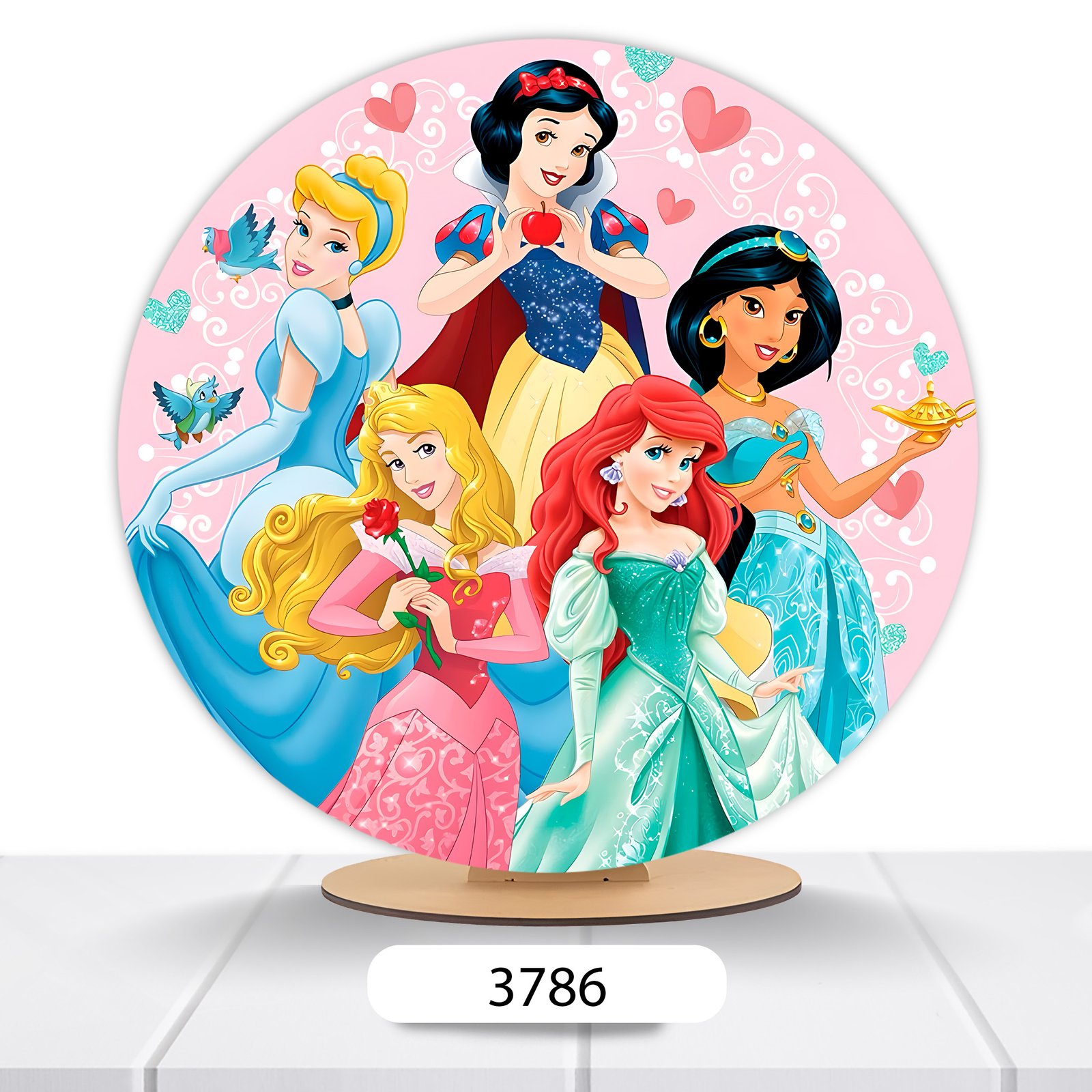 Painel Redondo Princesas Disney 50x50cm - Imagem 15