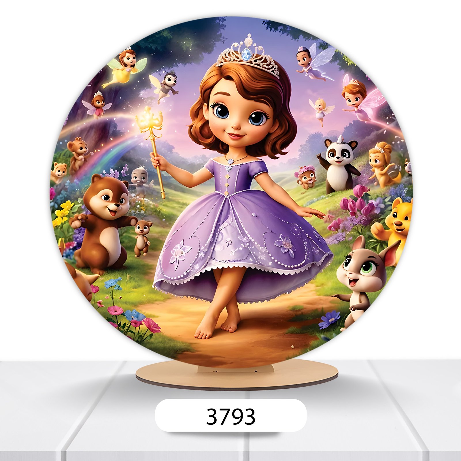 Painel Redondo Princesinha Sofía 50x50cm - Imagem 2