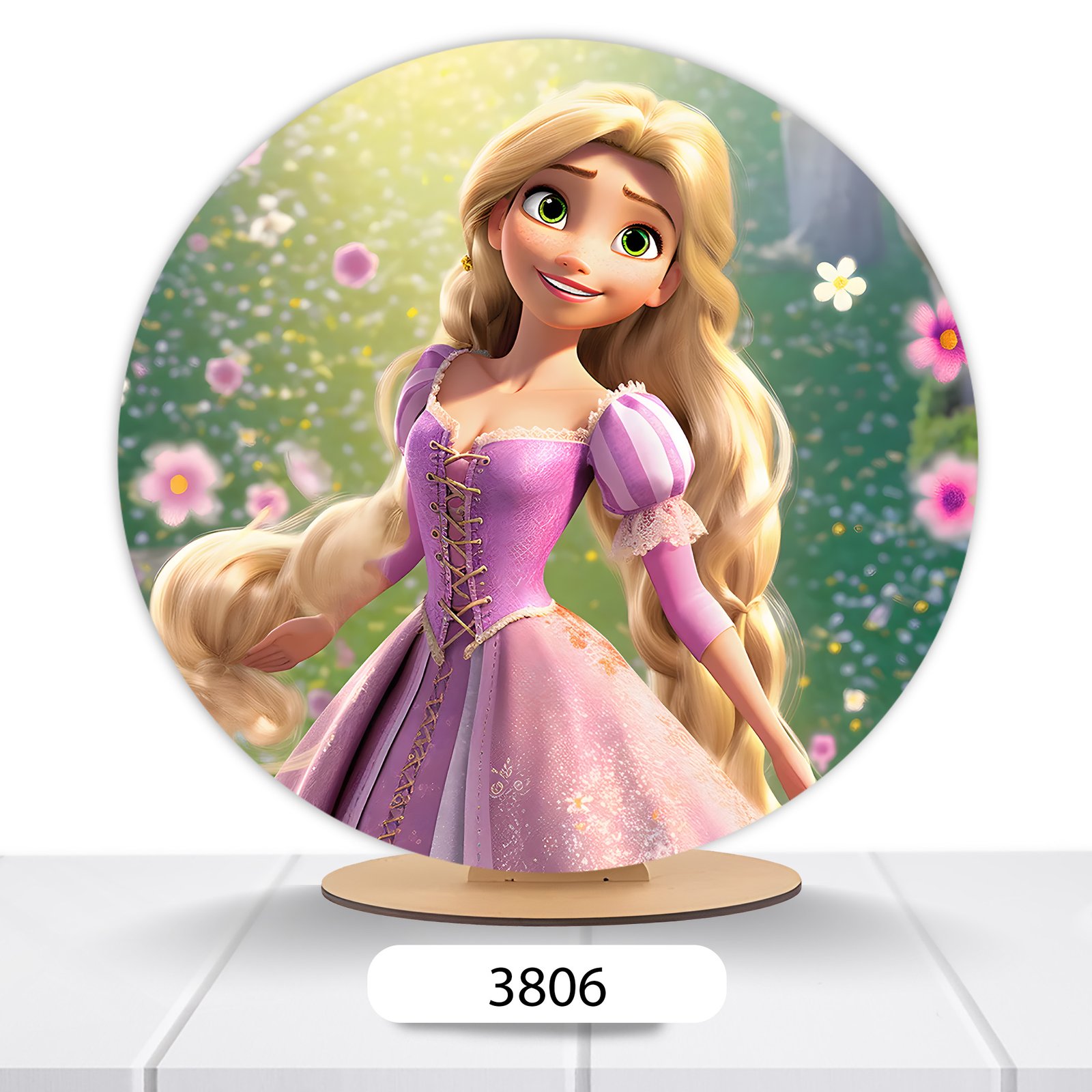 Painel Redondo Rapunzel 50x50cm - Imagem 6