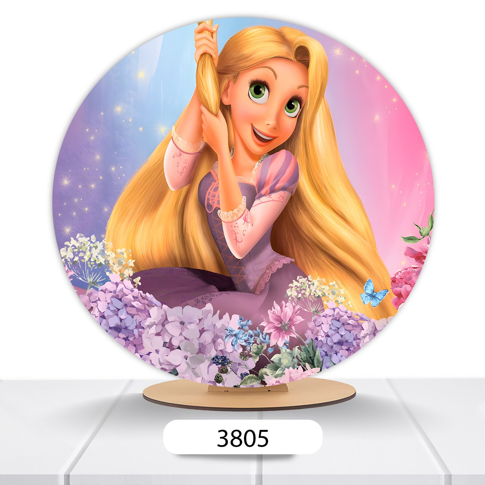 Painel Redondo Rapunzel 50x50cm - Imagem 5