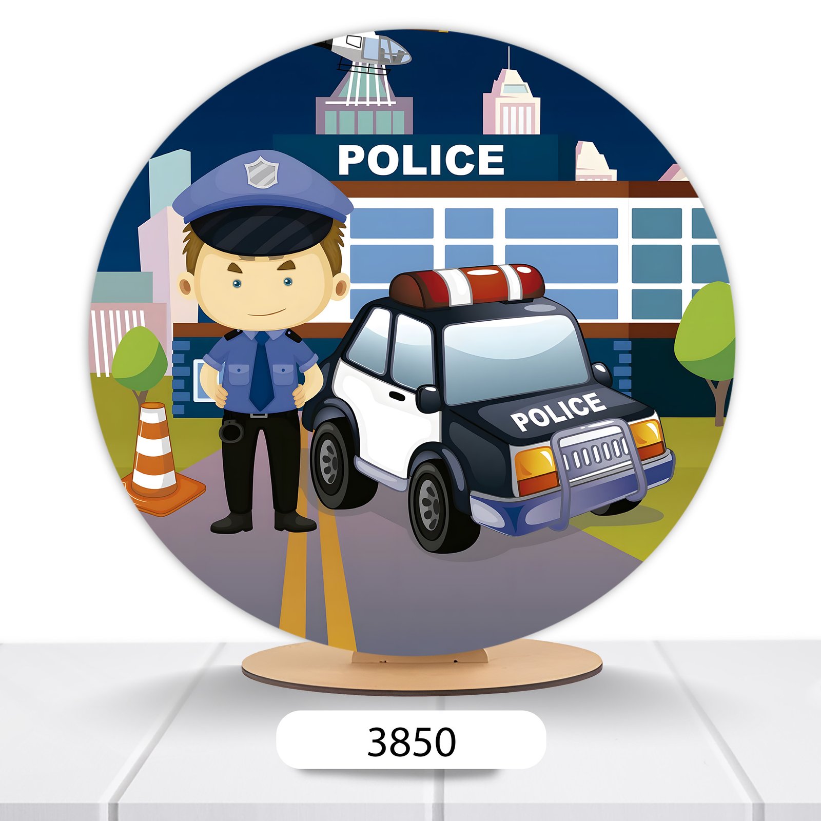 Painel Redondo Policial 50x50cm - Imagem 9