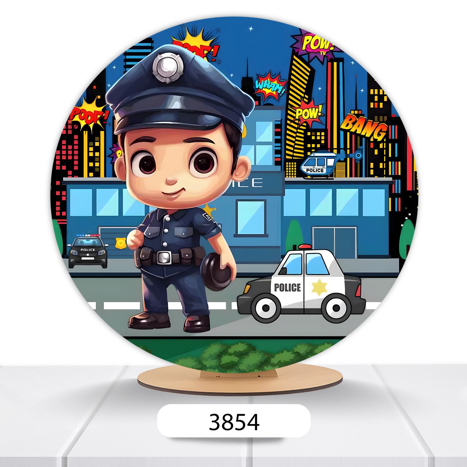Painel Redondo Policial 50x50cm - Imagem 4