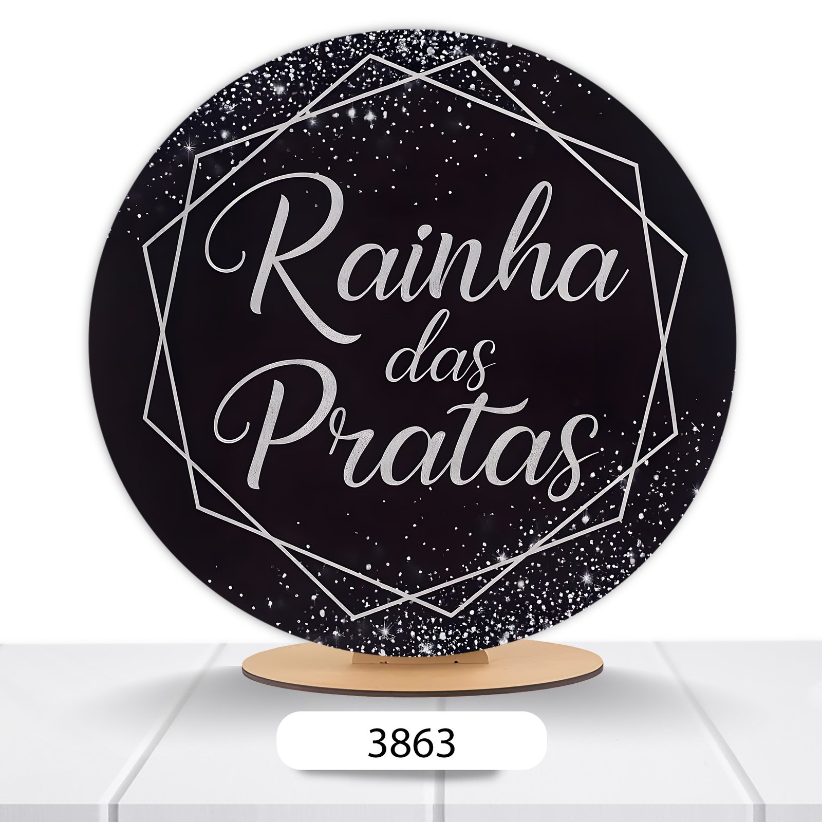 Painel Redondo Rainha Das Pratas 50x50cm
