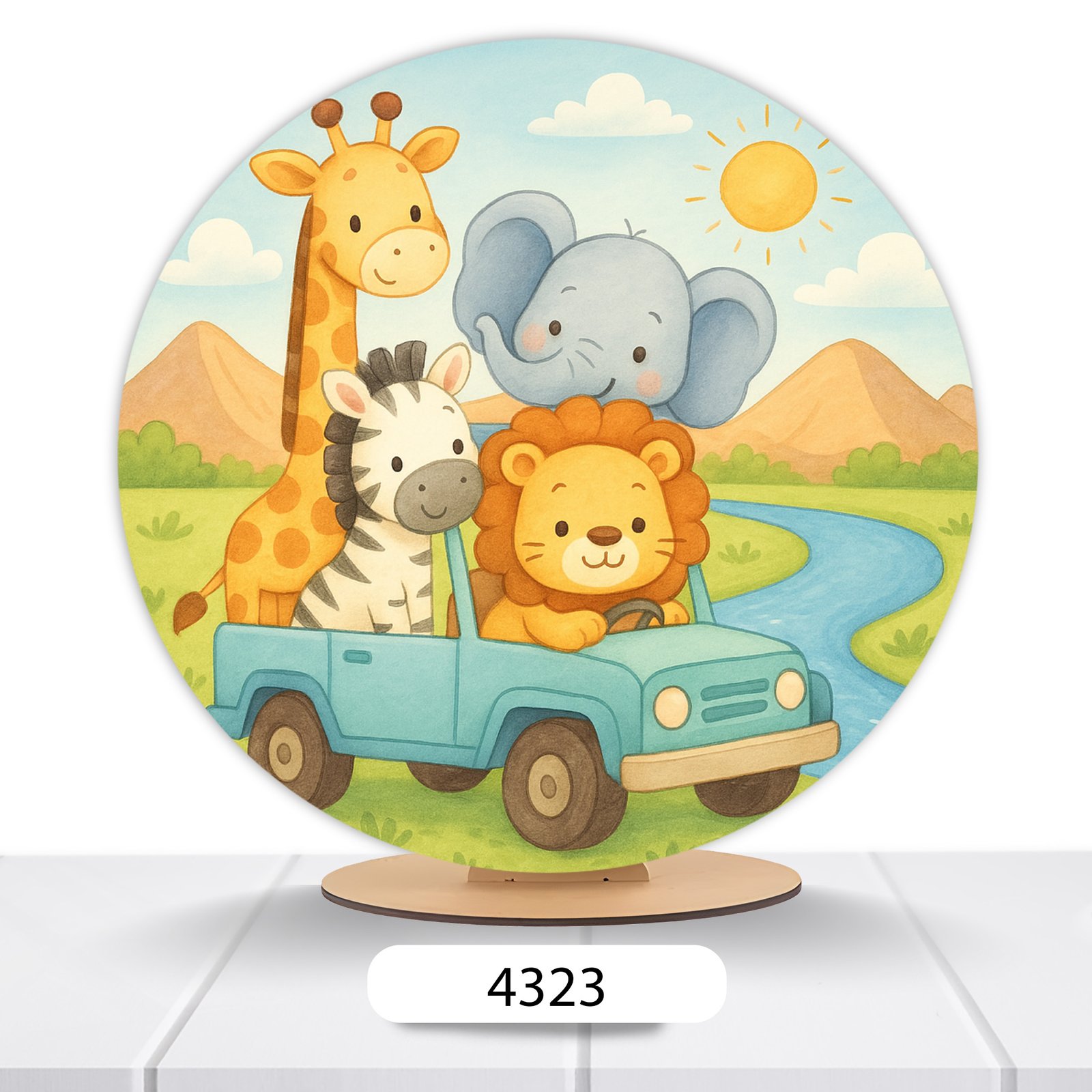 Painel Redondo Safari 50x50cm - Imagem 8