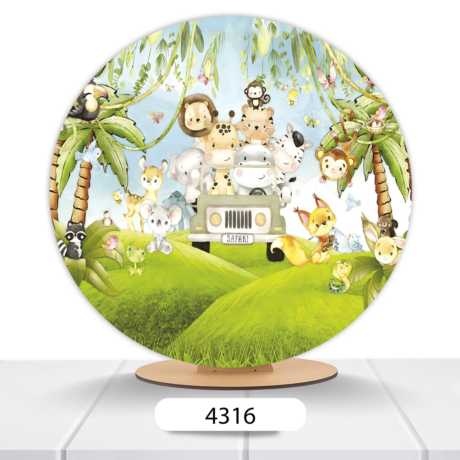 Painel Redondo Safari 50x50cm