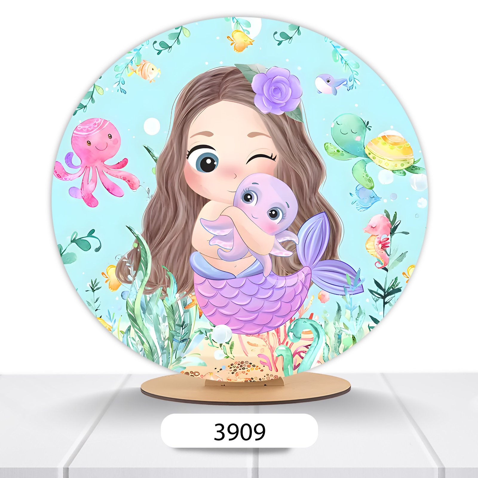 Painel Redondo Sereia 50x50cm - Imagem 2
