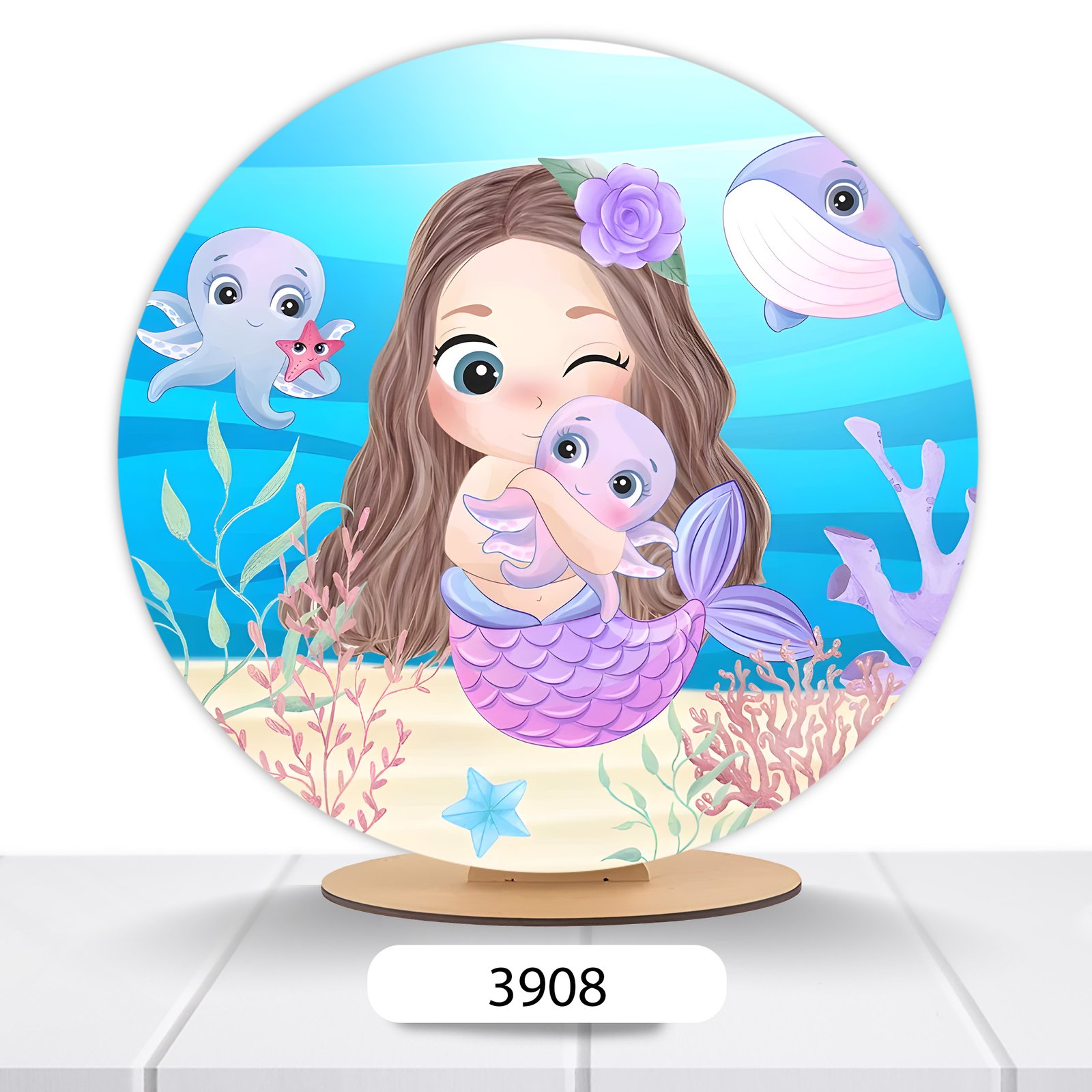 Painel Redondo Sereia 50x50cm