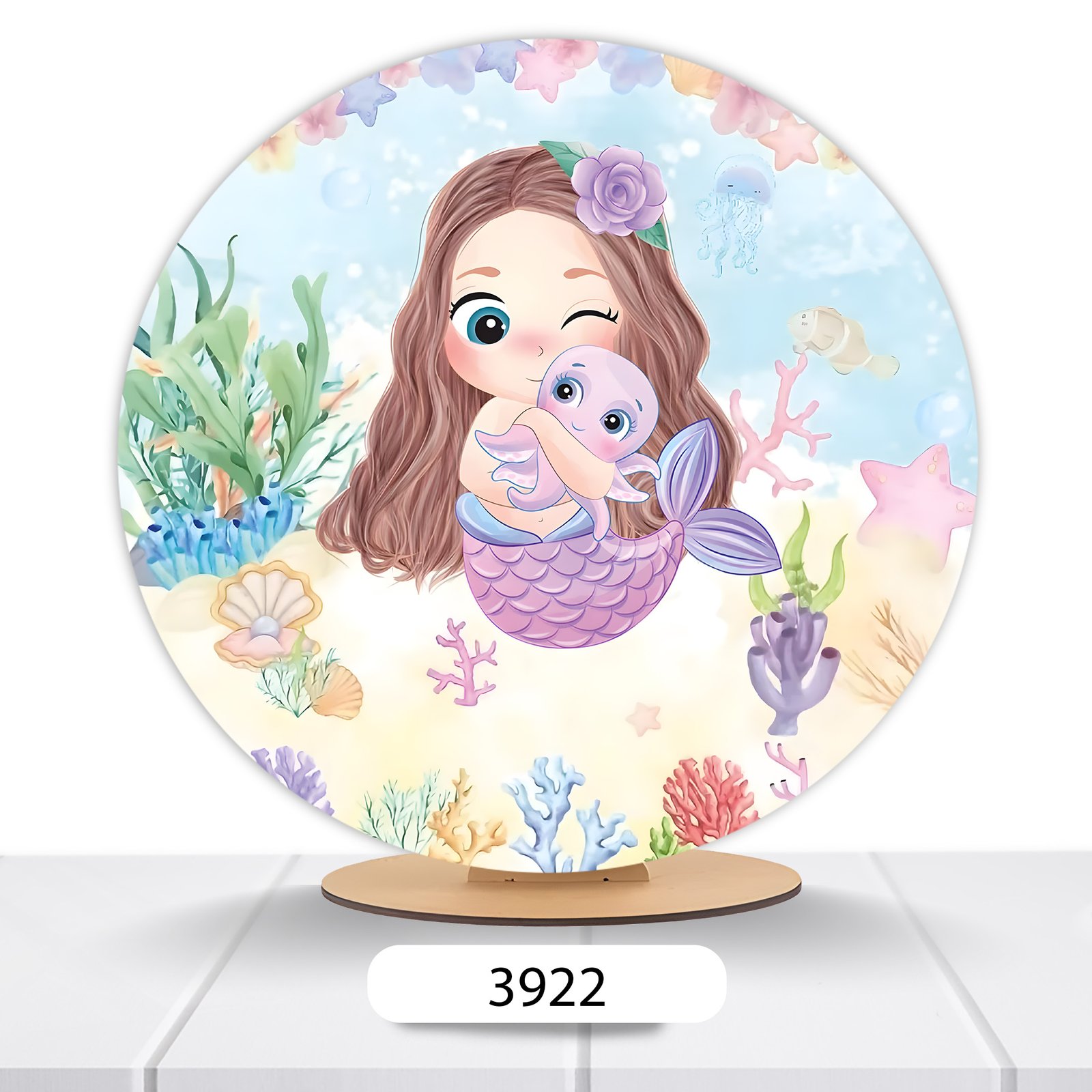 Painel Redondo Sereia 50x50cm - Imagem 15