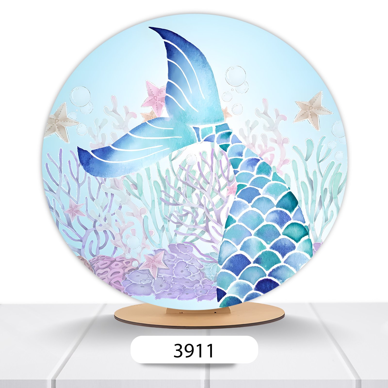 Painel Redondo Sereia 50x50cm - Imagem 4