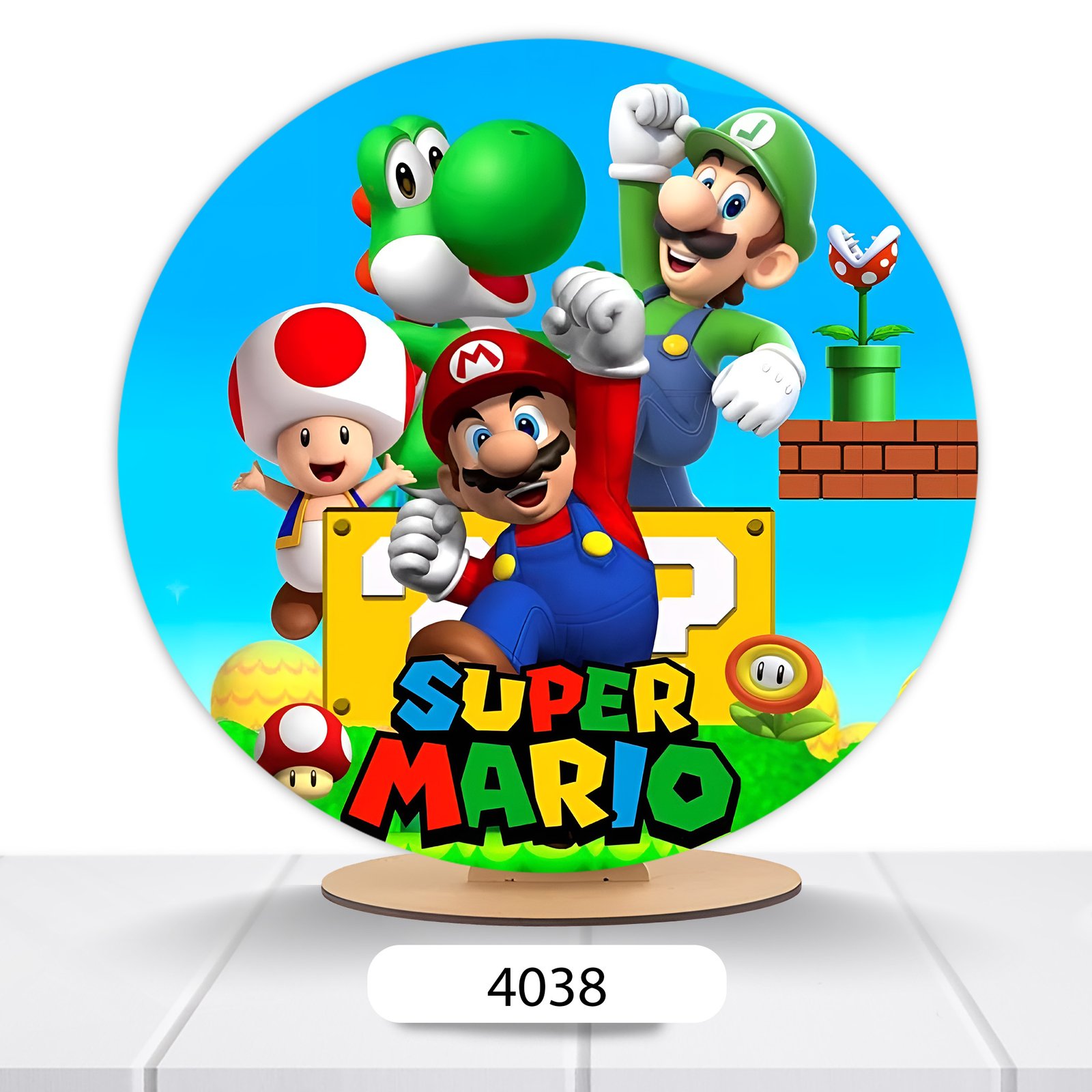 Painel Redondo Super Mario 50x50cm - Imagem 9