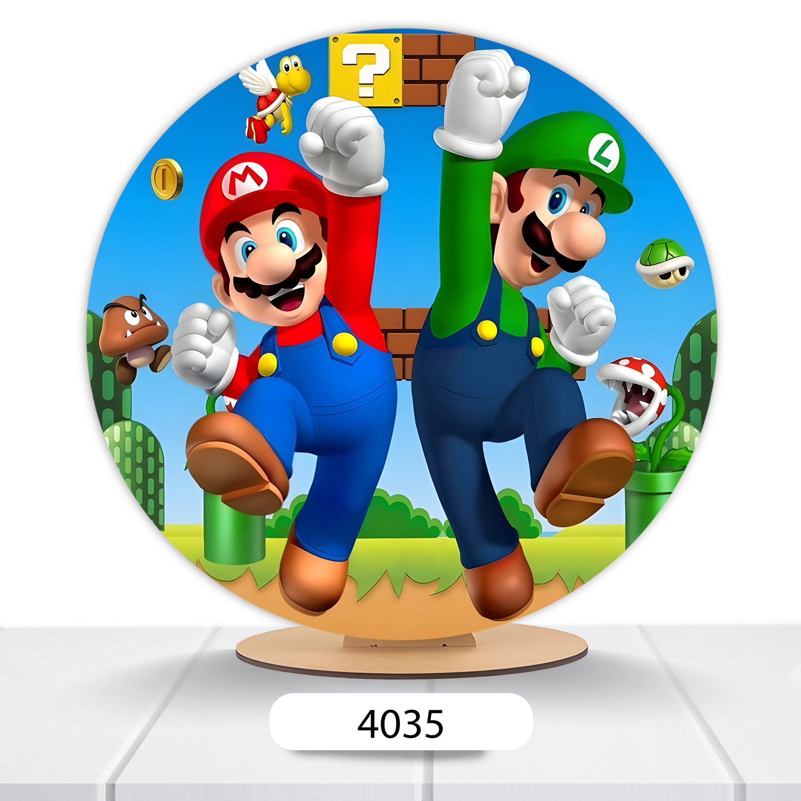 Painel Redondo Super Mario 50x50cm - Imagem 6